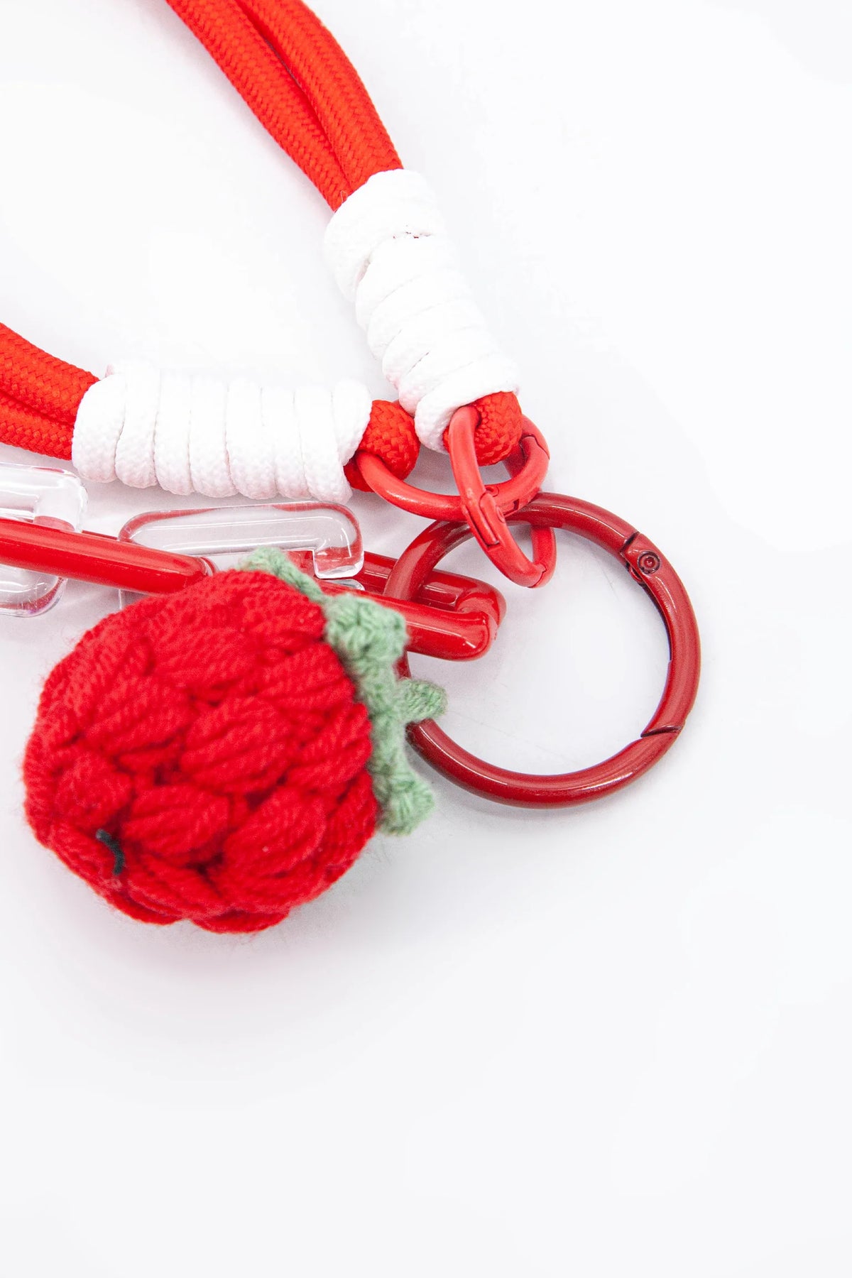 Strawberry Clip On Bag Knitted Charm