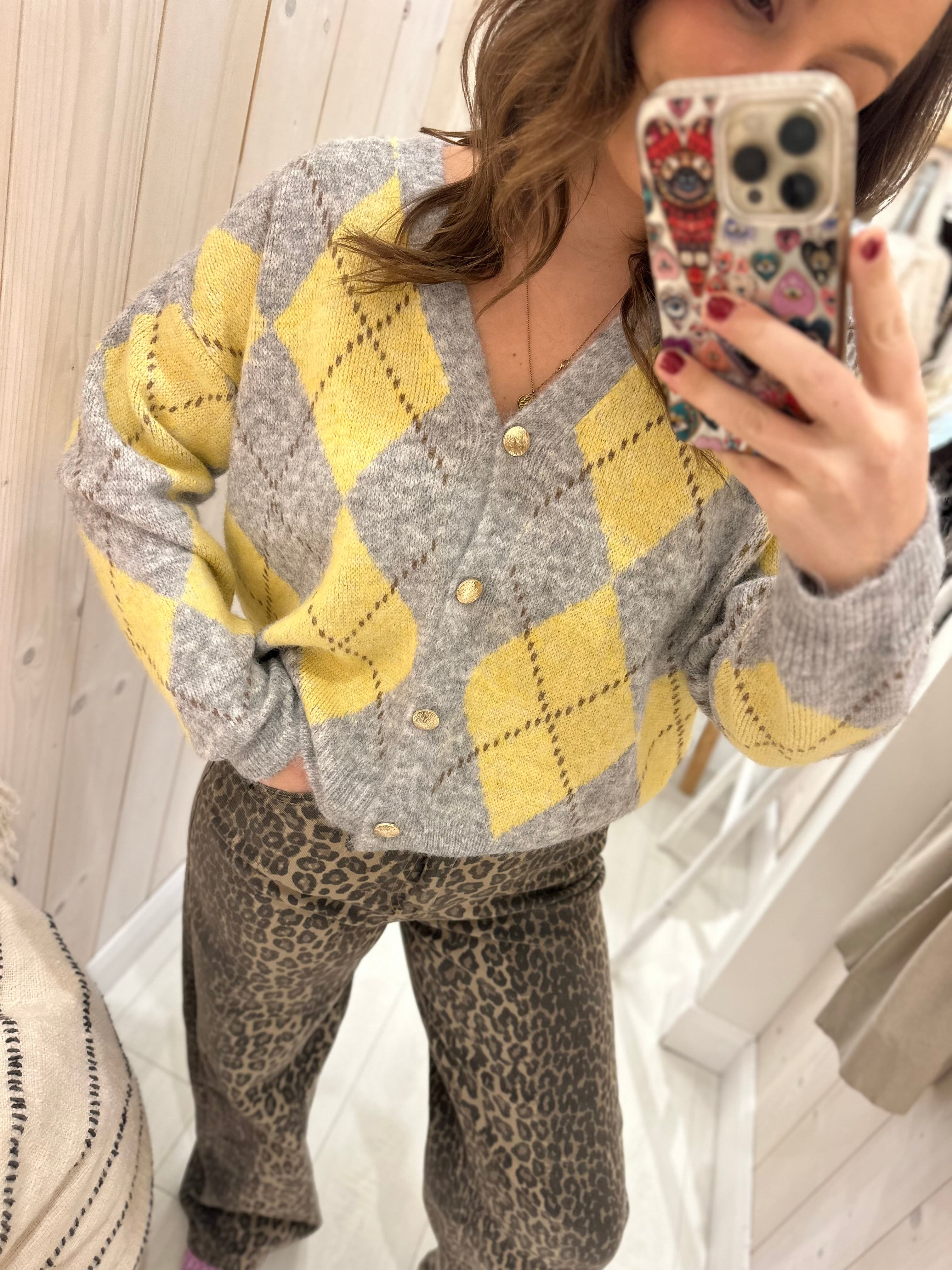 Lulu Chequered Cardigan