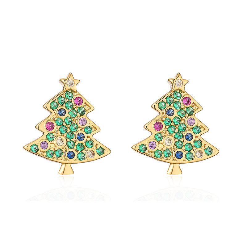 Crystal Christmas Tree Earrings