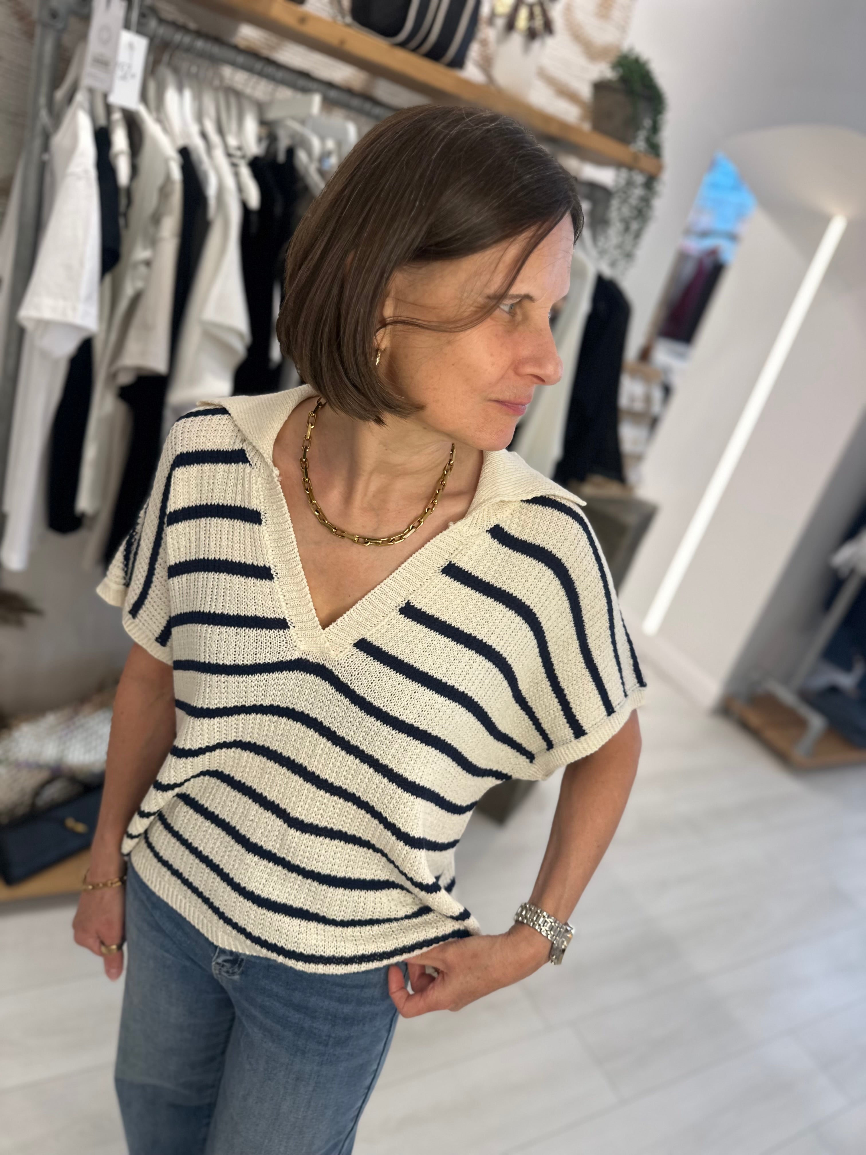 Sienna Striped Cotton Towel Knit
