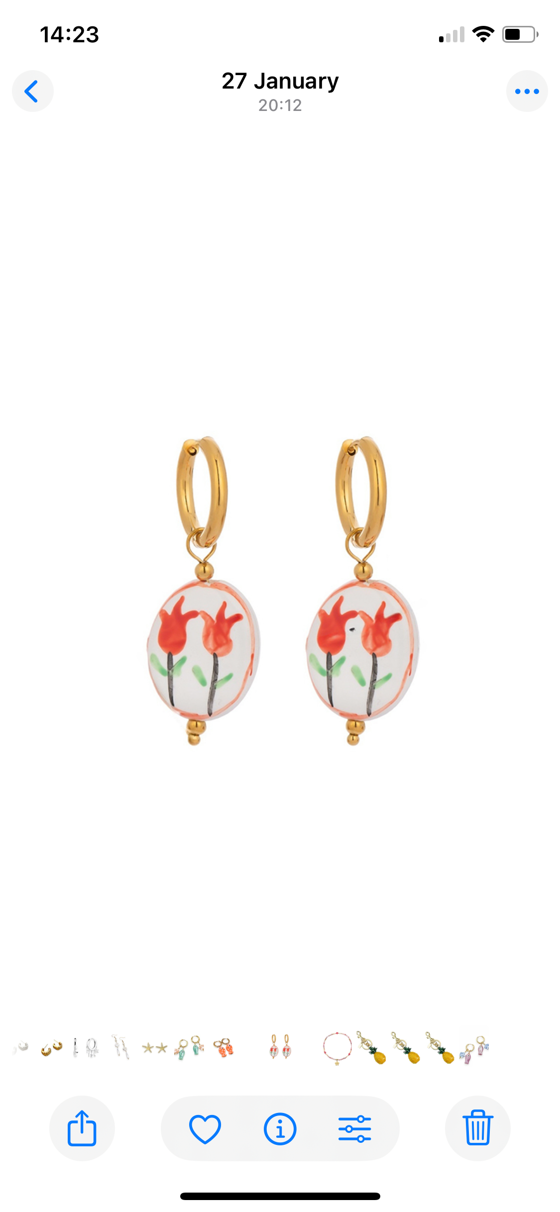 PaintedCeramic Tulip earrings