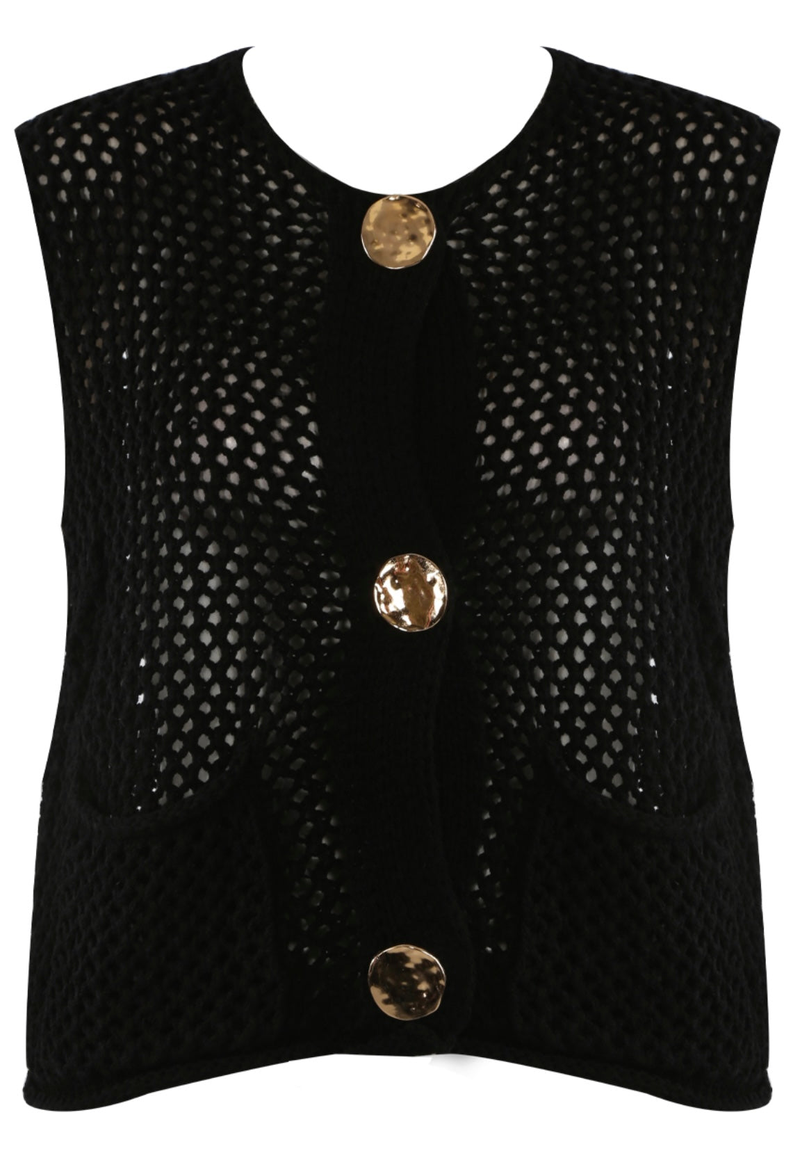 Knitted Gold Button Tank