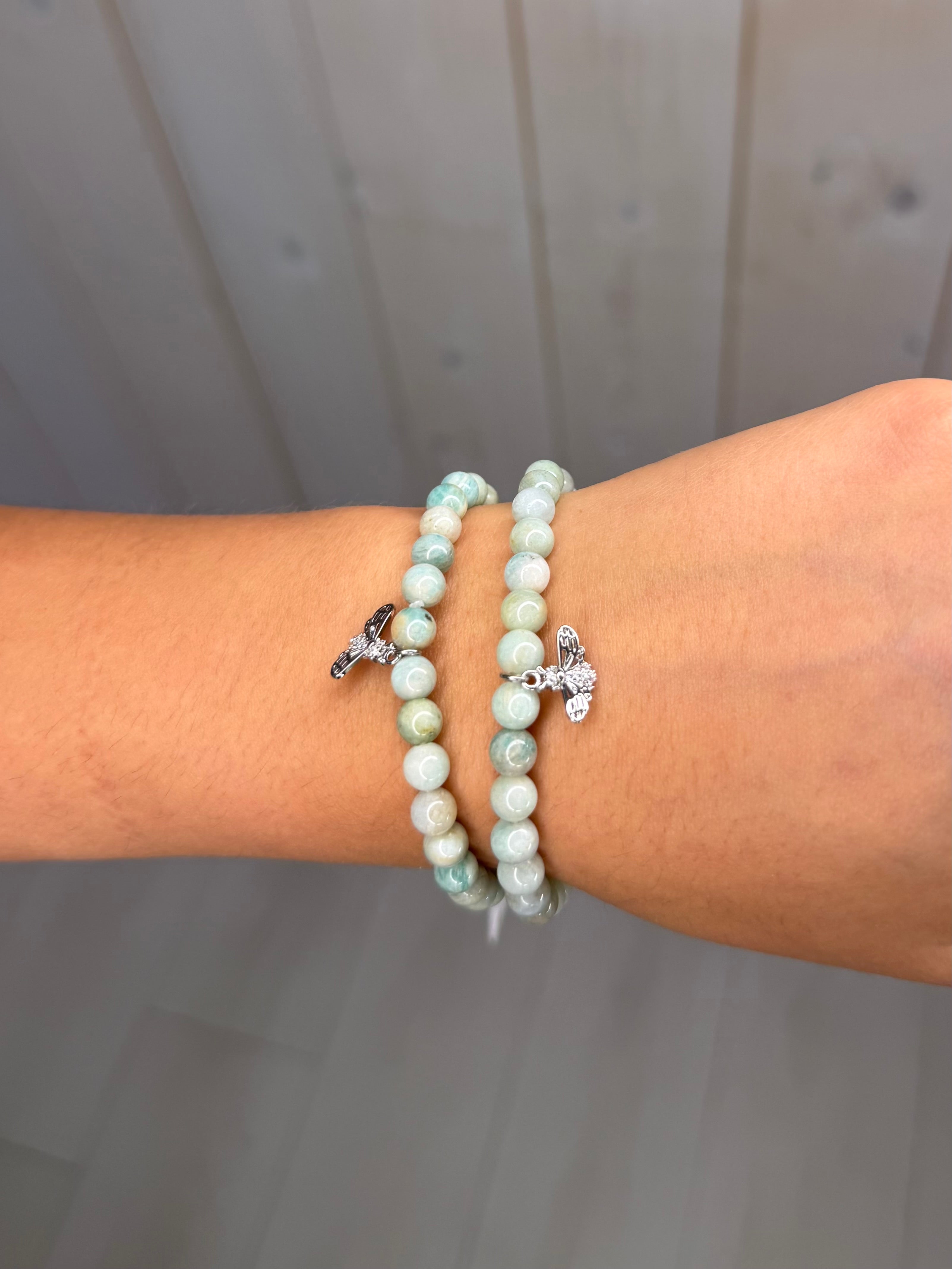 Amazonite bracelet with Bee
