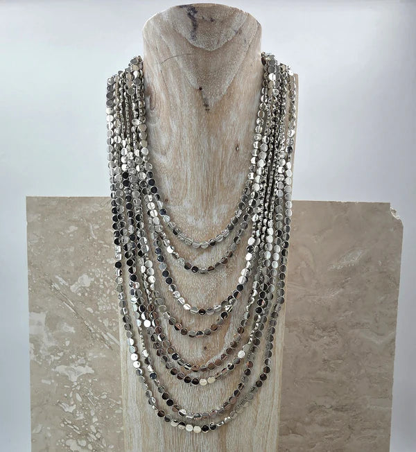 Multistrand mini disc necklace