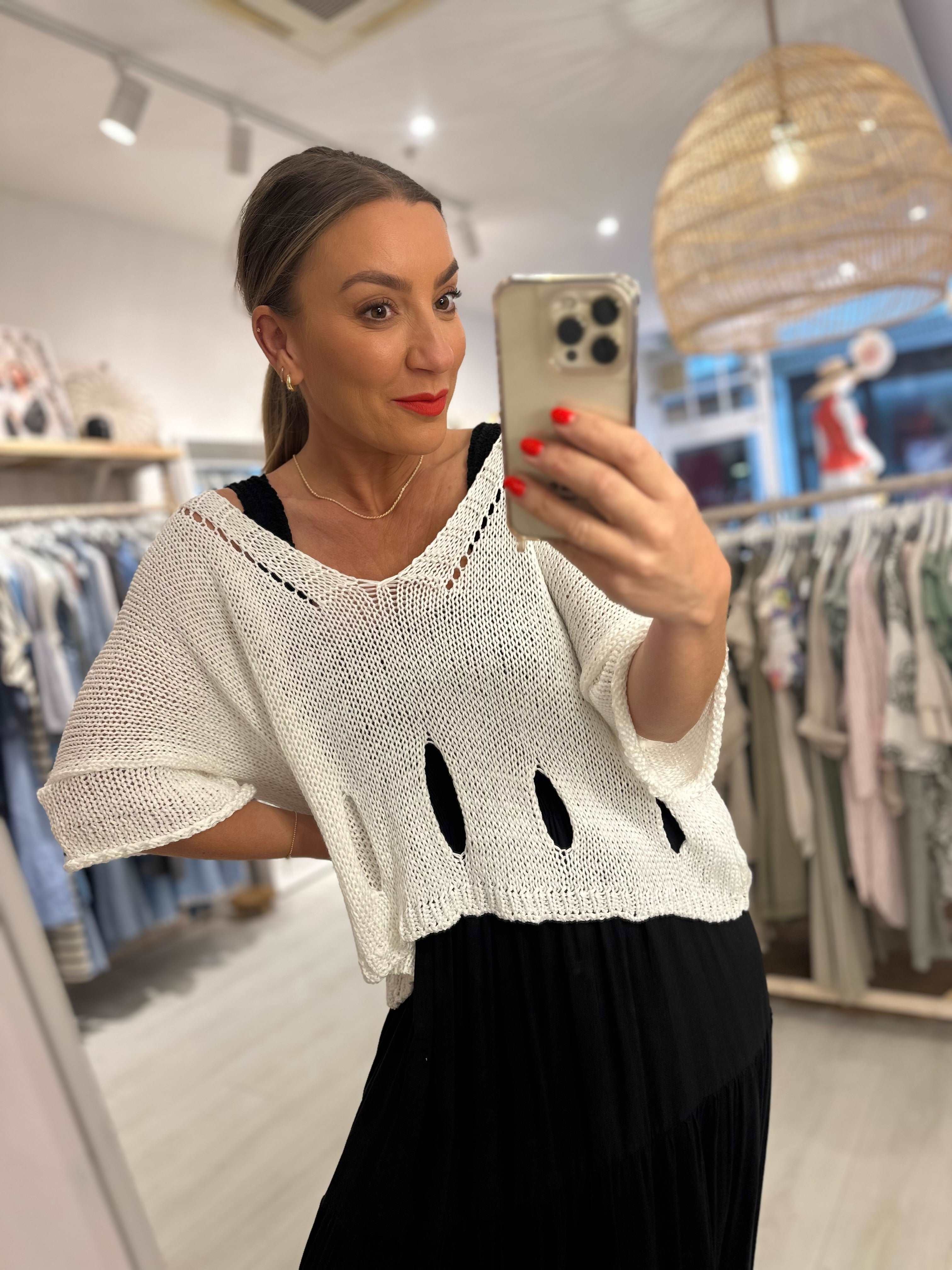 Carmen Crochet V-Neck