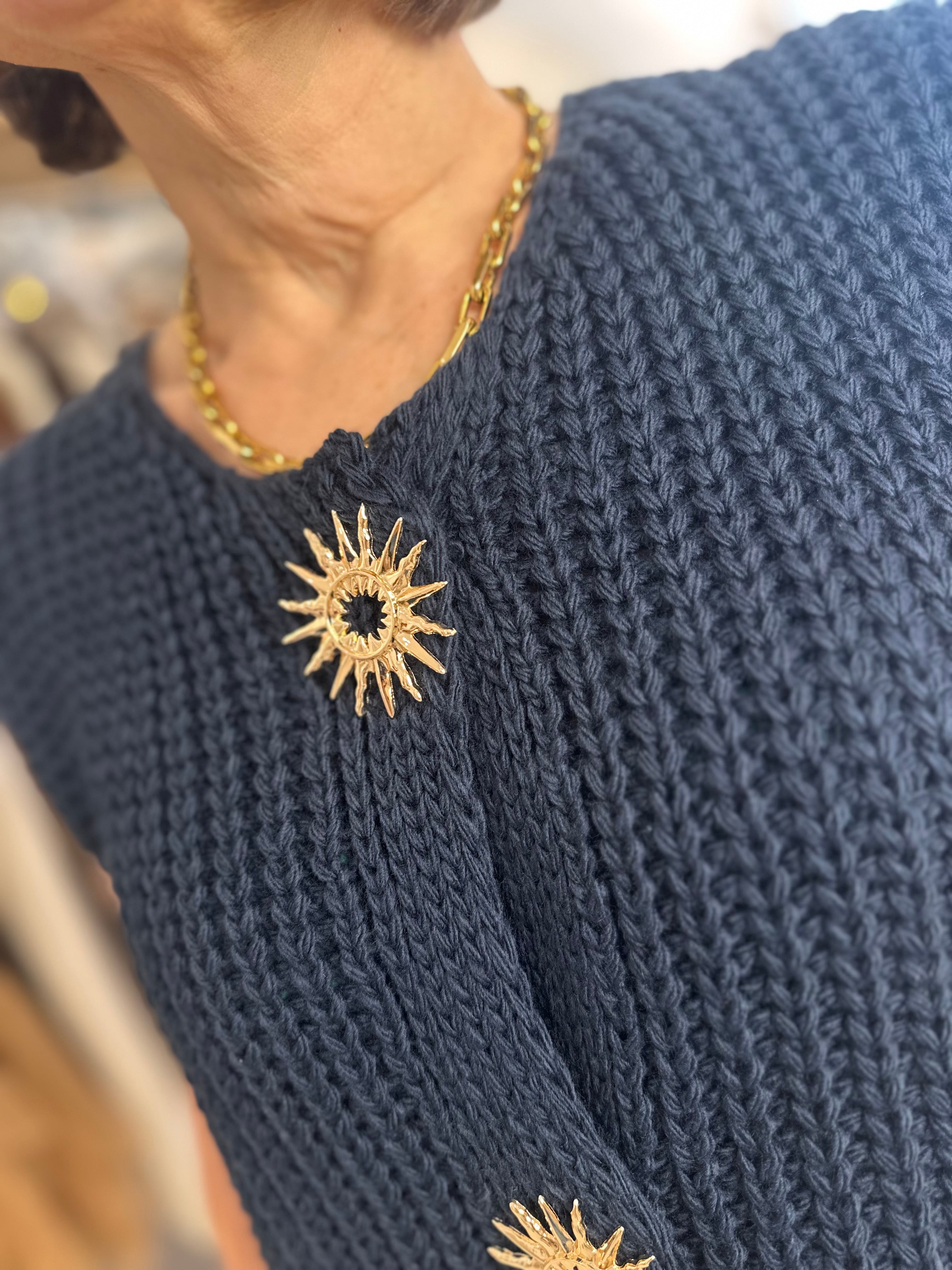 Soleil Gold Detailed Knit Tank