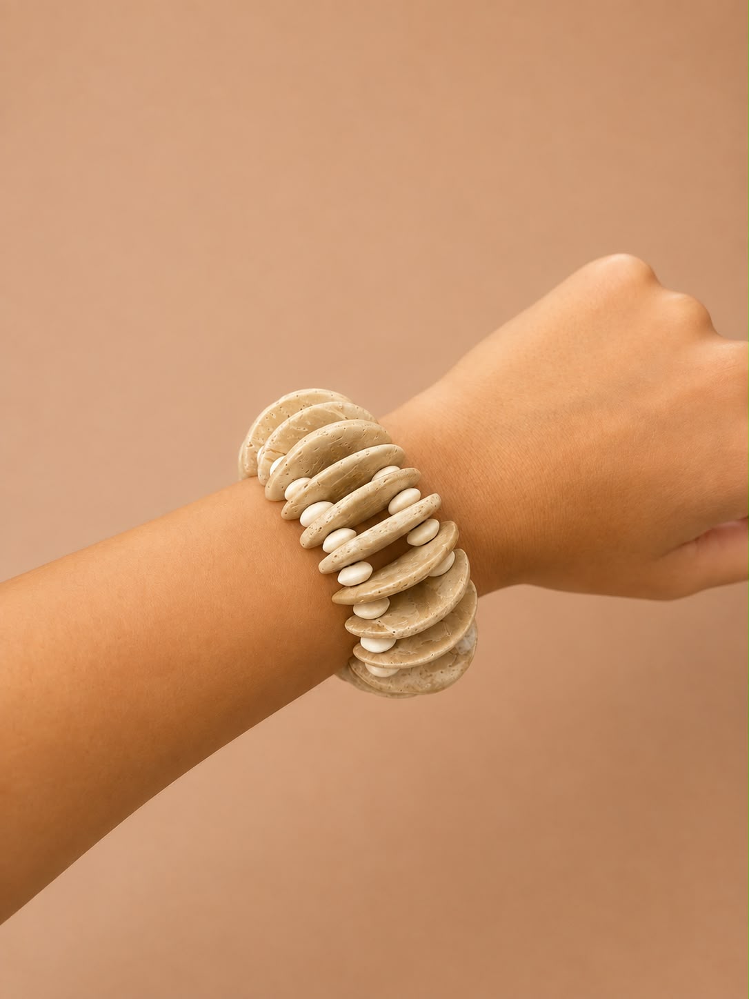 Jo Wooden Elasticated Bracelet
