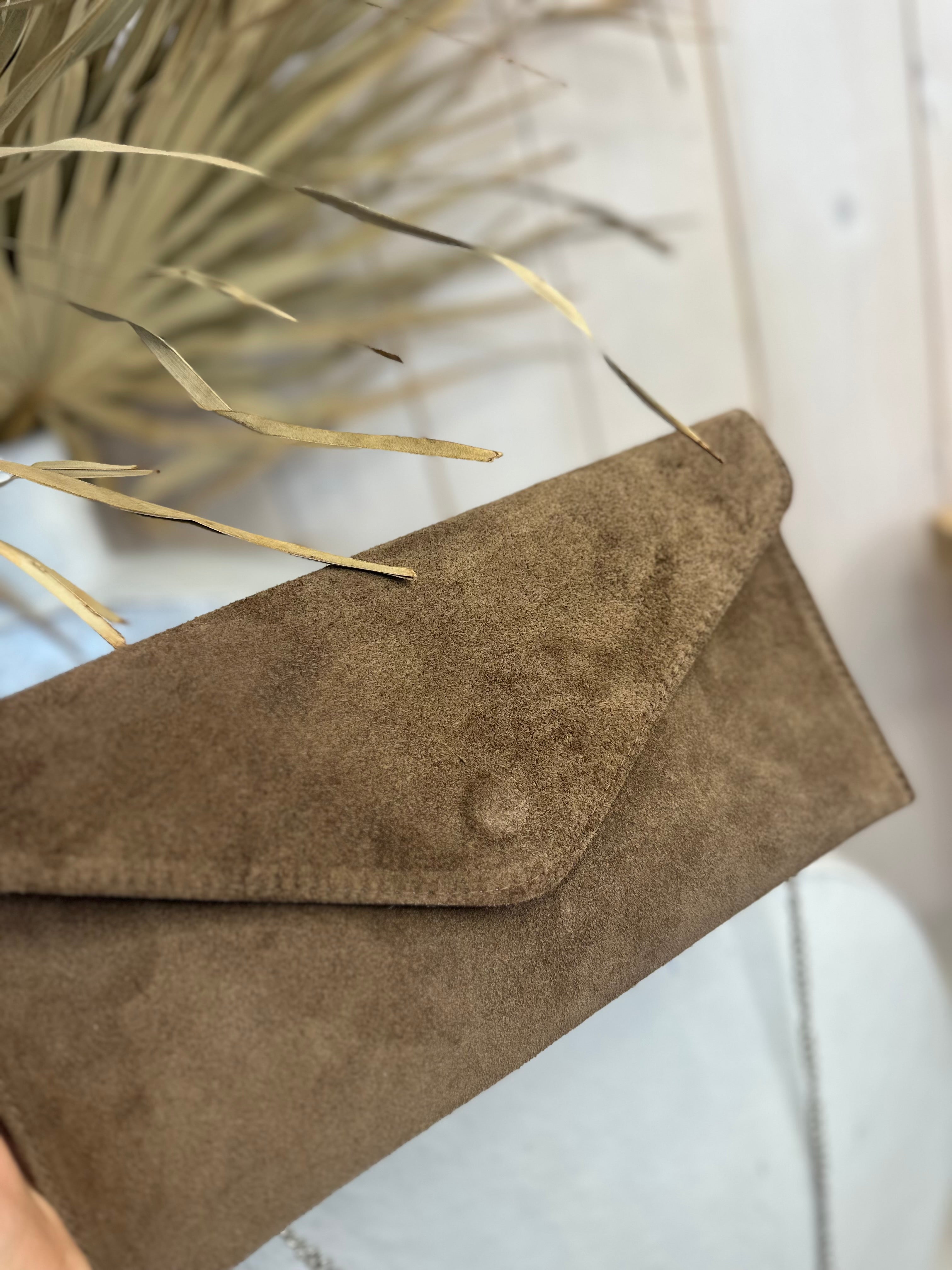 Alissa Suede Leather Clutch