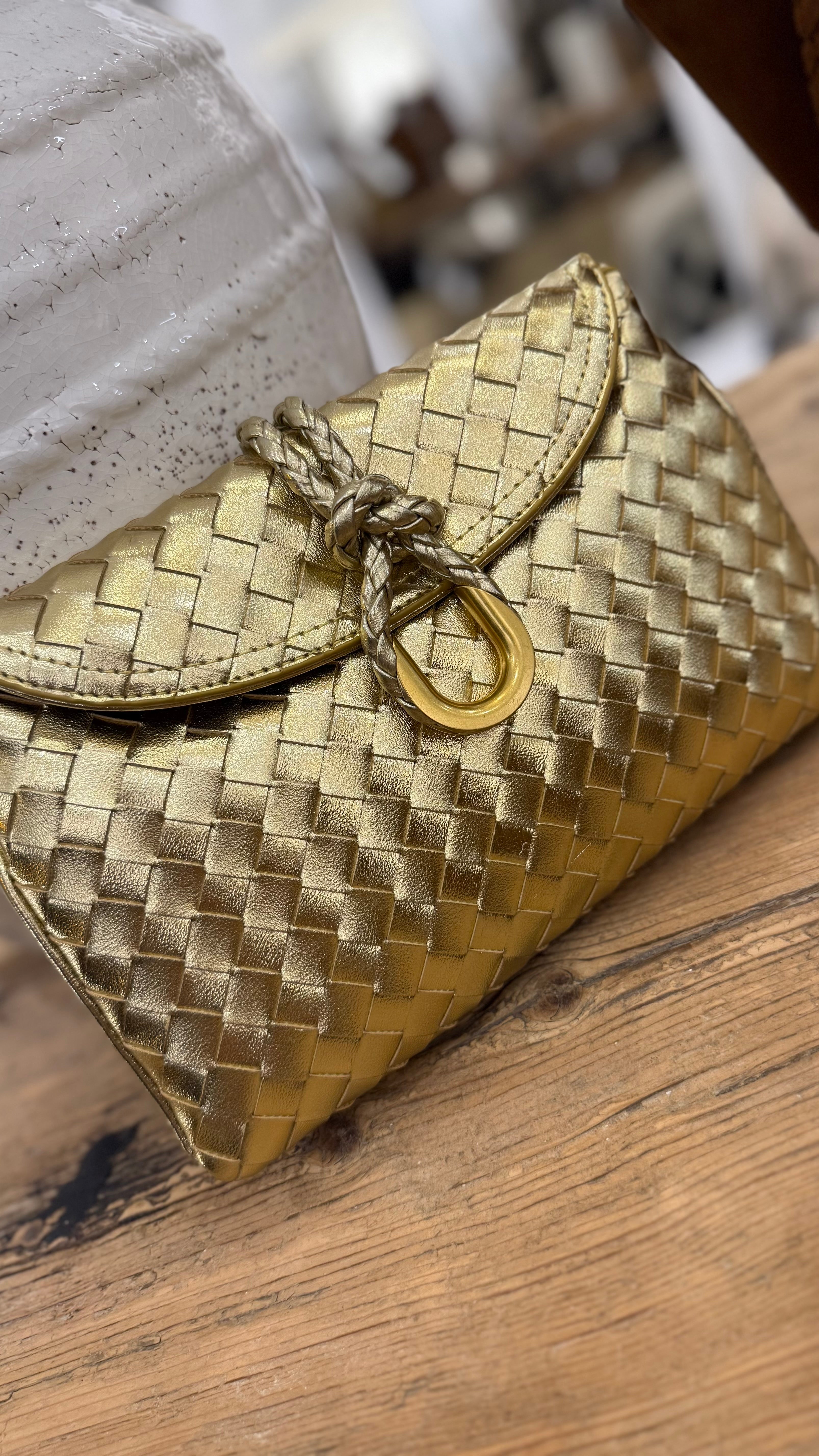 Boti Woven Buckle Clutch