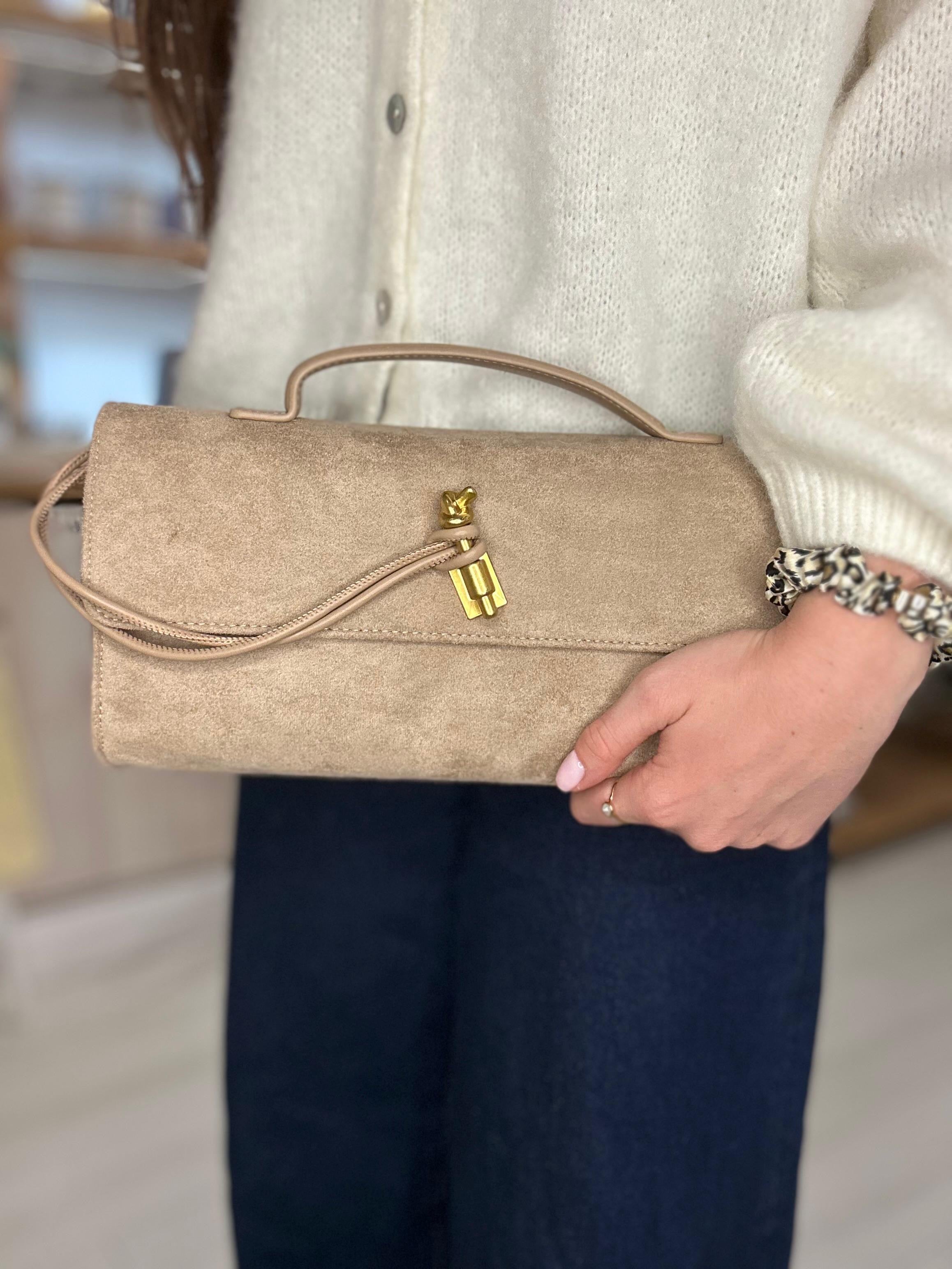 Knotted Catch Suedette Bag