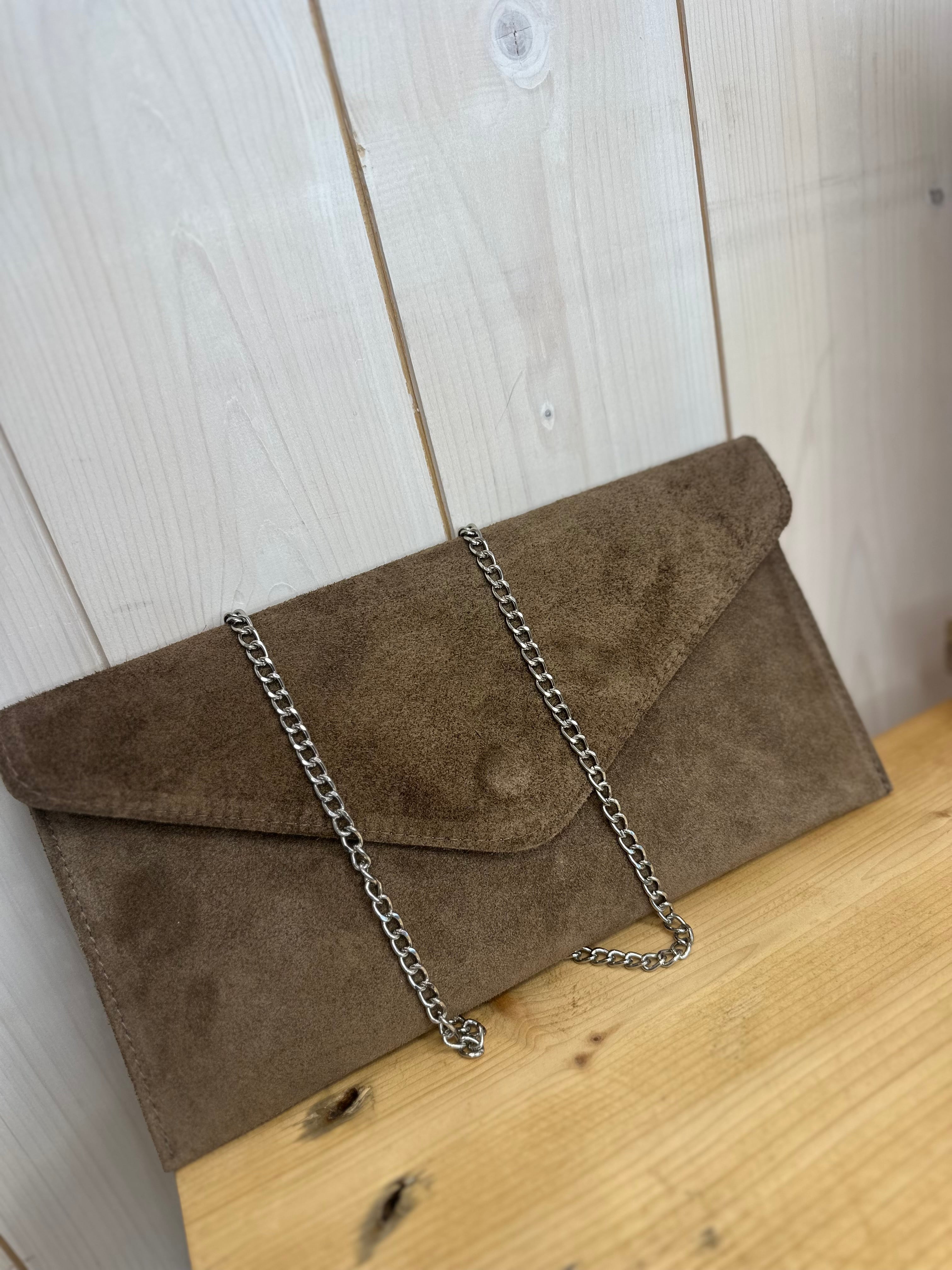 Alissa Suede Leather Clutch
