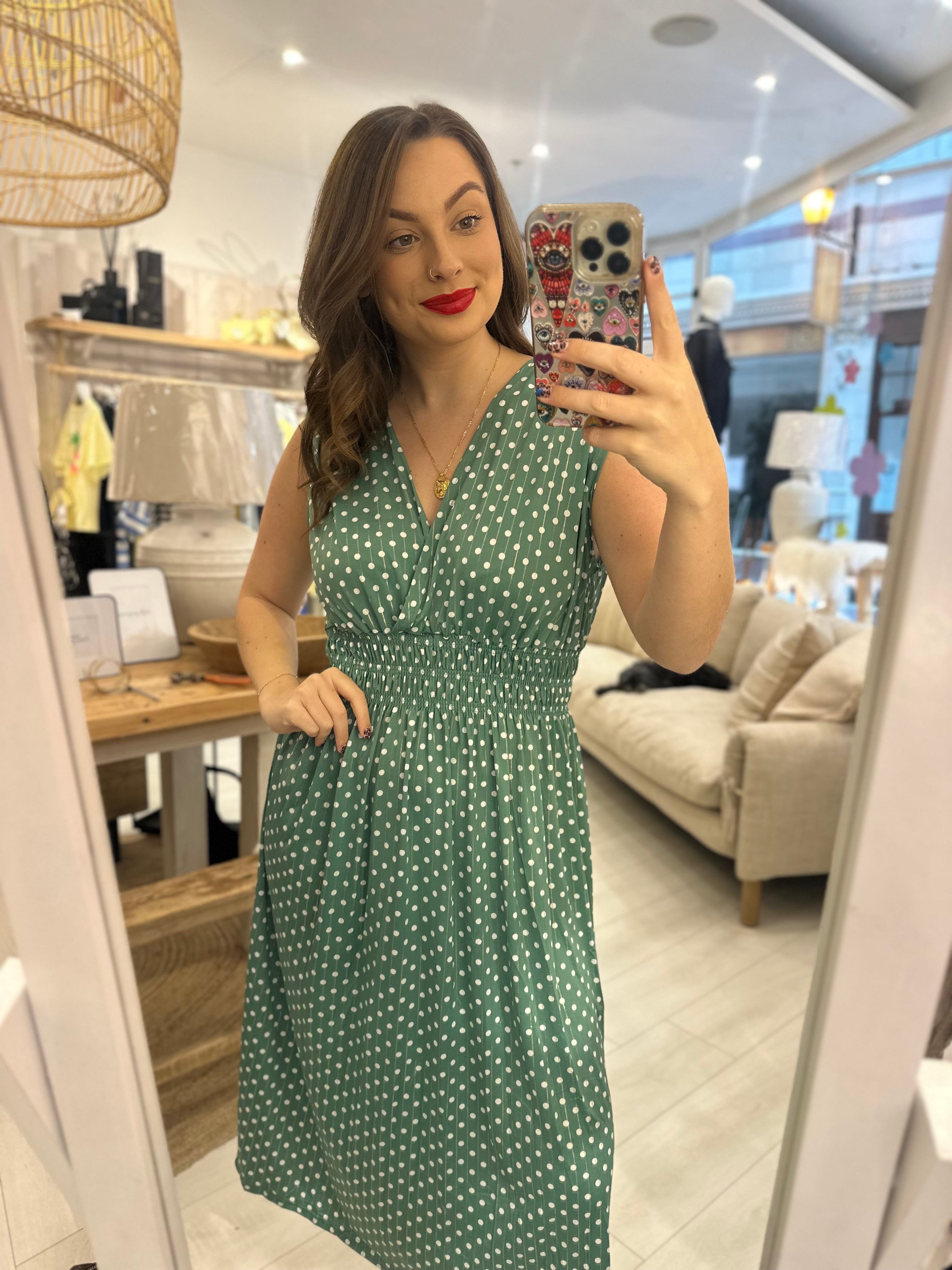 Sally Polka Dot Midi Dress