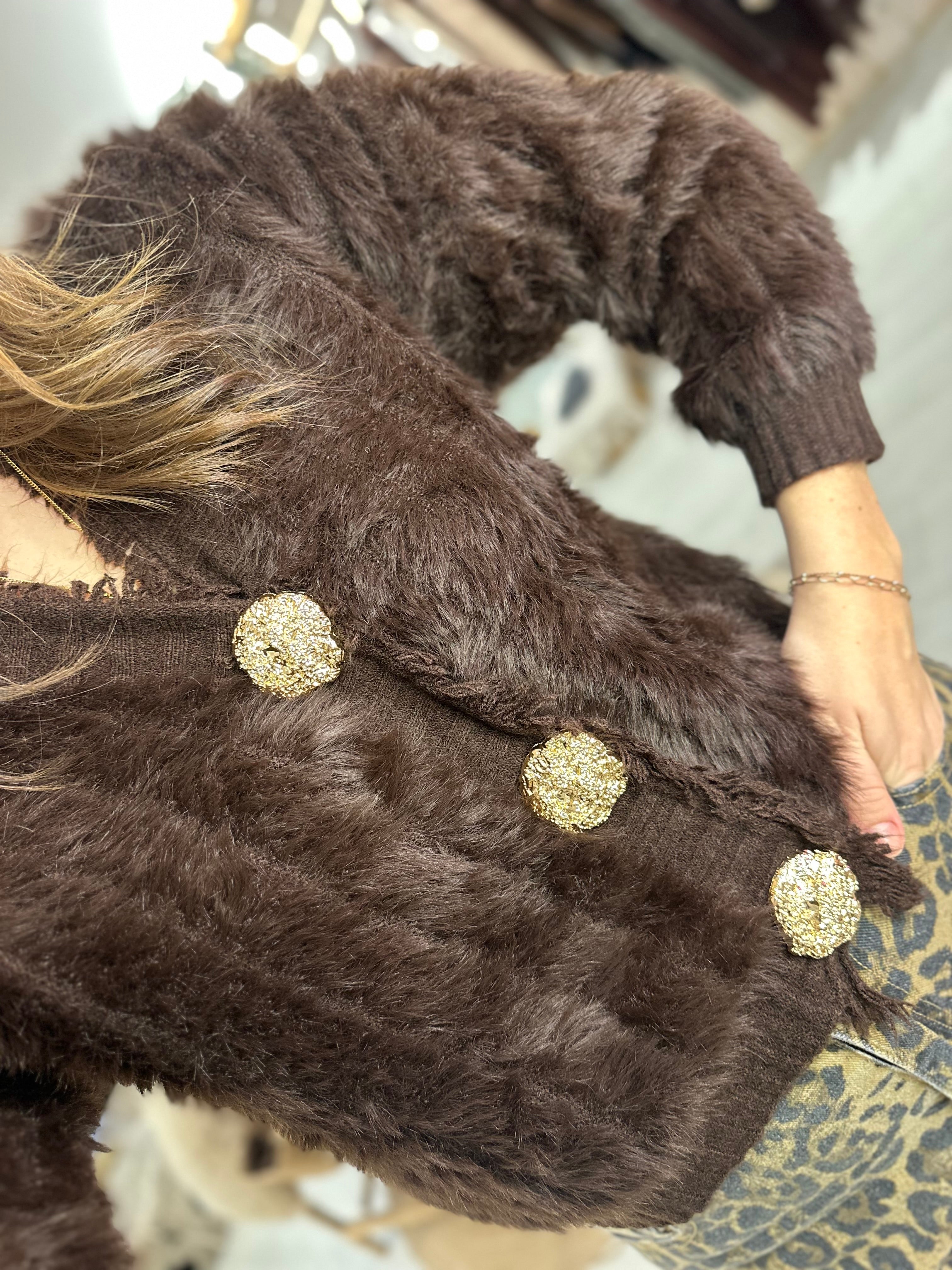 Jeanie Statement Button Cardigan