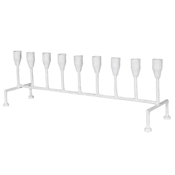 Hand Forged White Multi Candle Holder