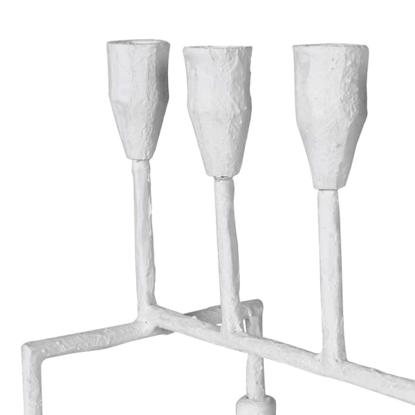 Hand Forged White Multi Candle Holder