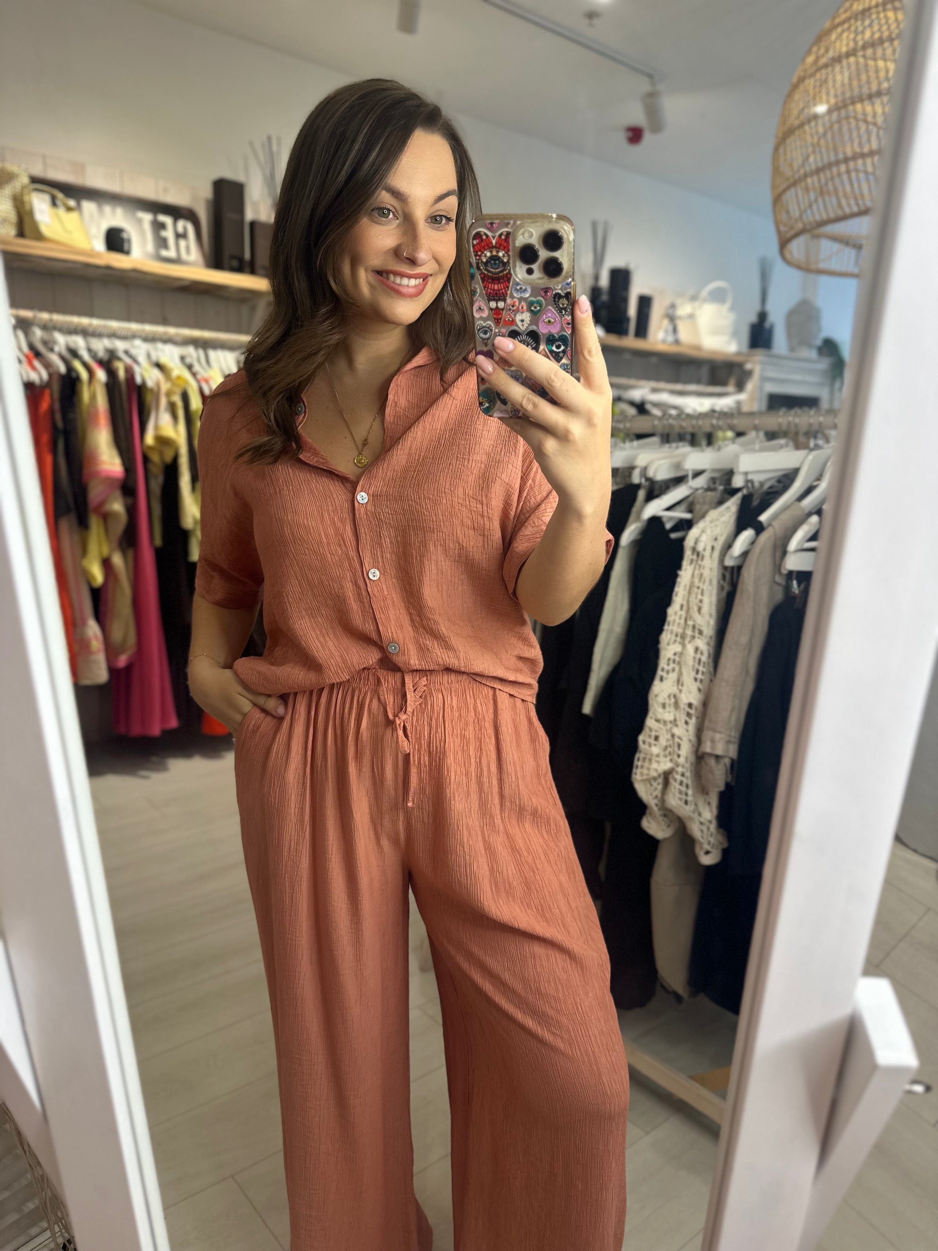Andrea Crinkled Trousers
