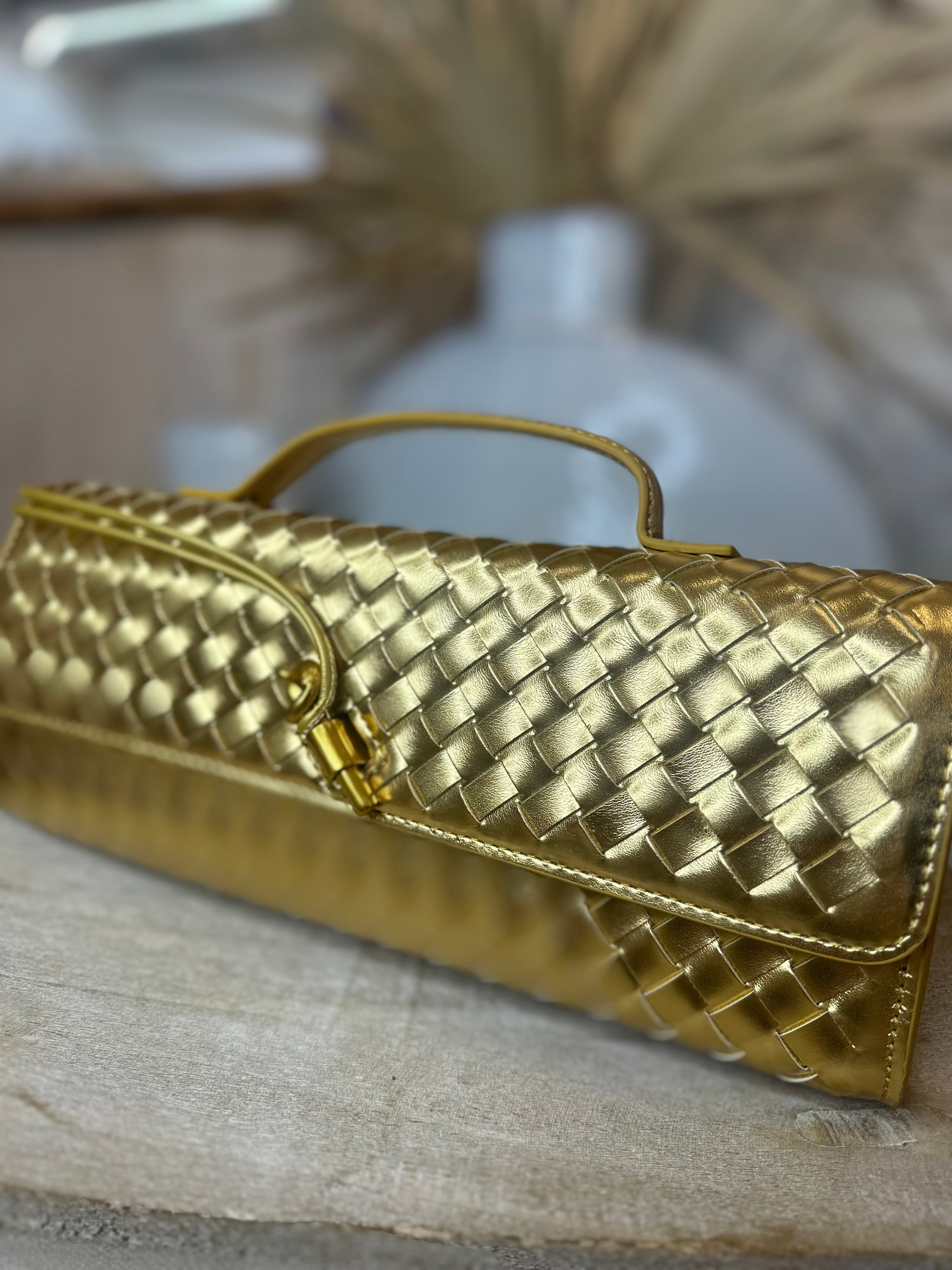 Boti woven envelope knotted clutch