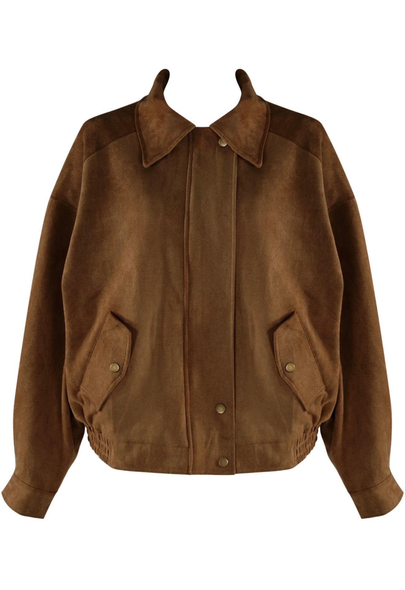 Faux Suede Bomber Jacket