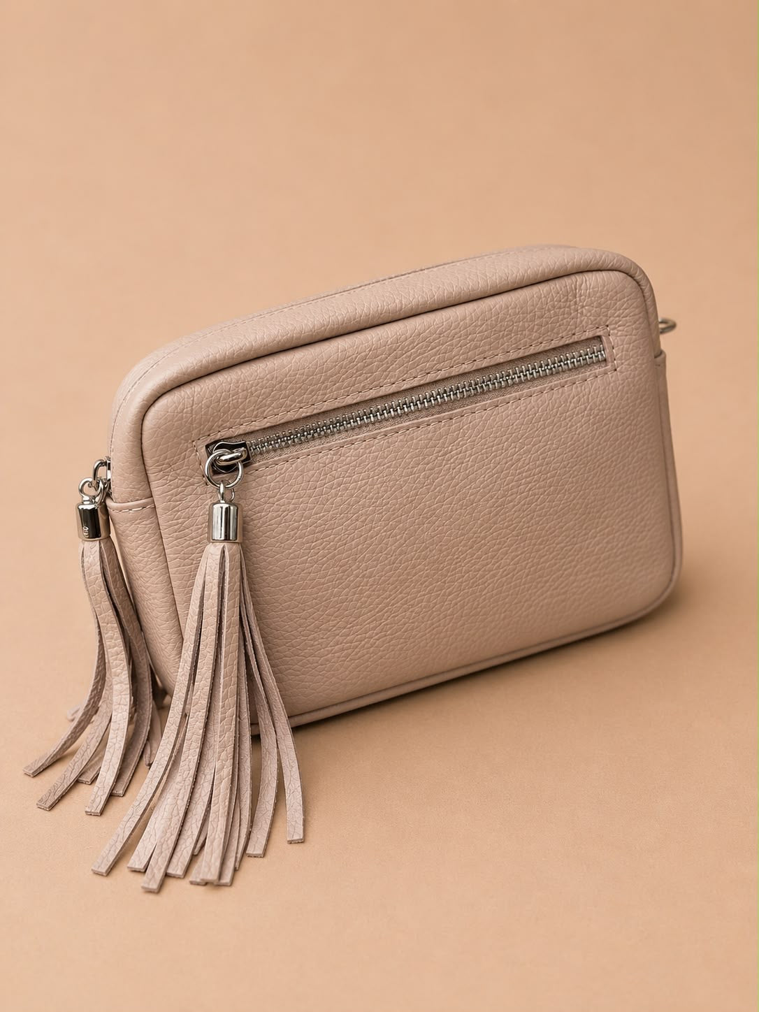 Leather Zip Front Camera Bag