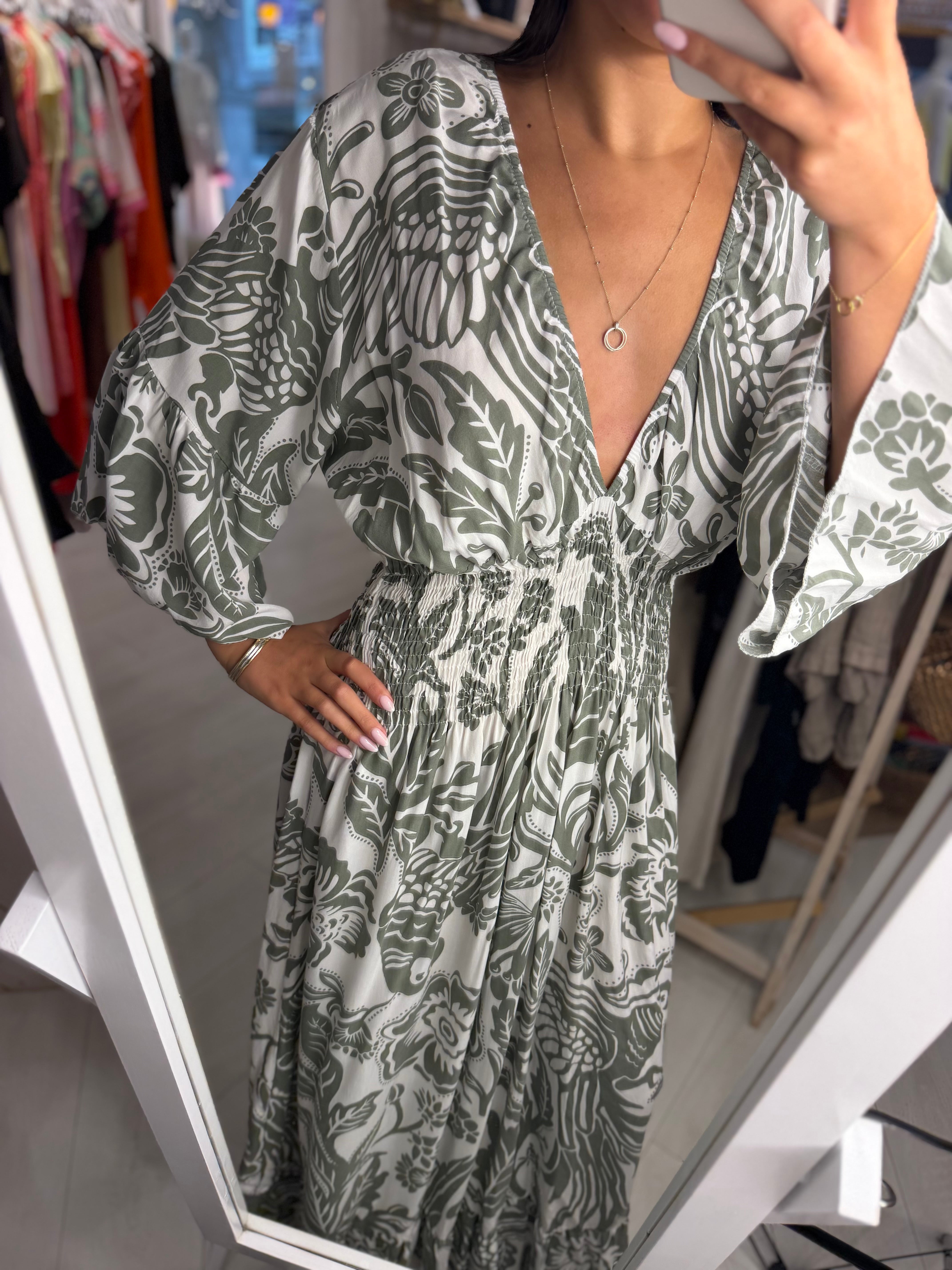 Jo V-Neck Elasticated Dress