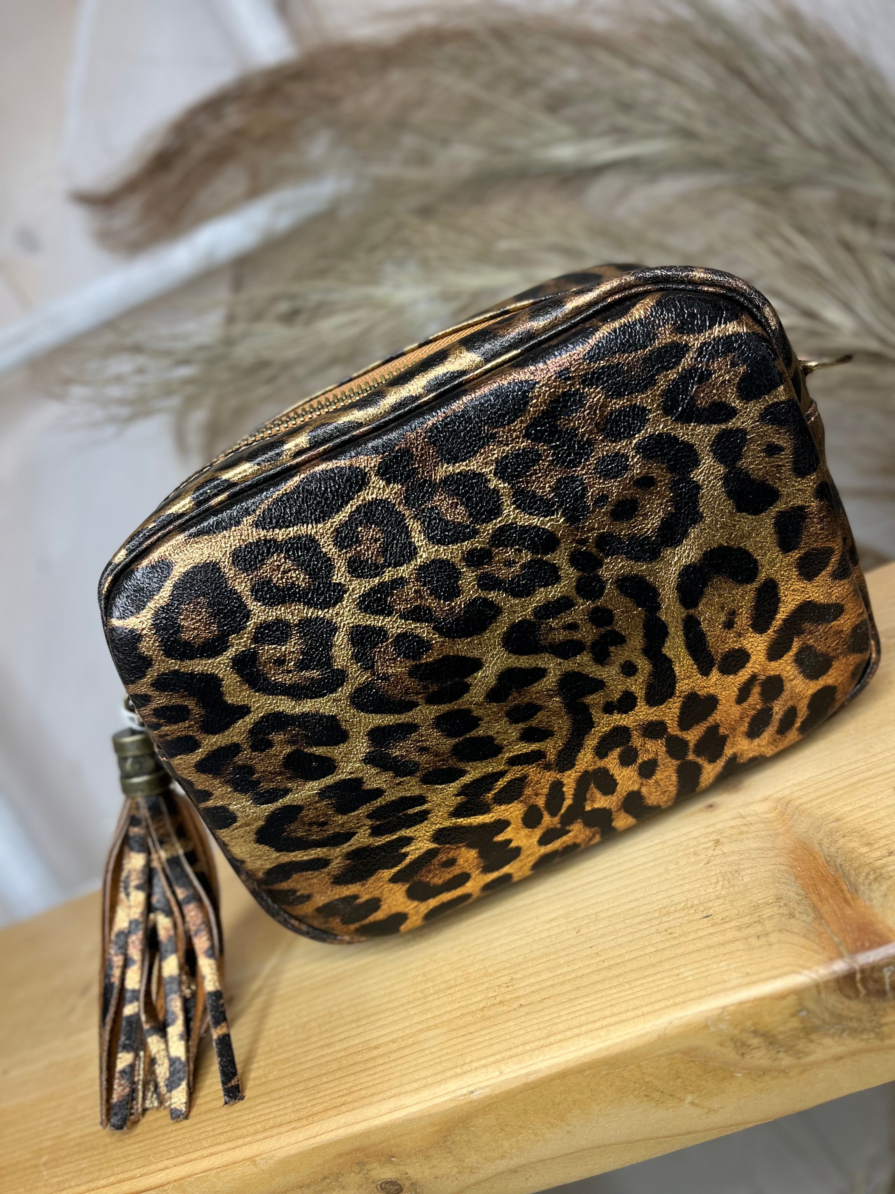 Metallic Leather Camera Bag