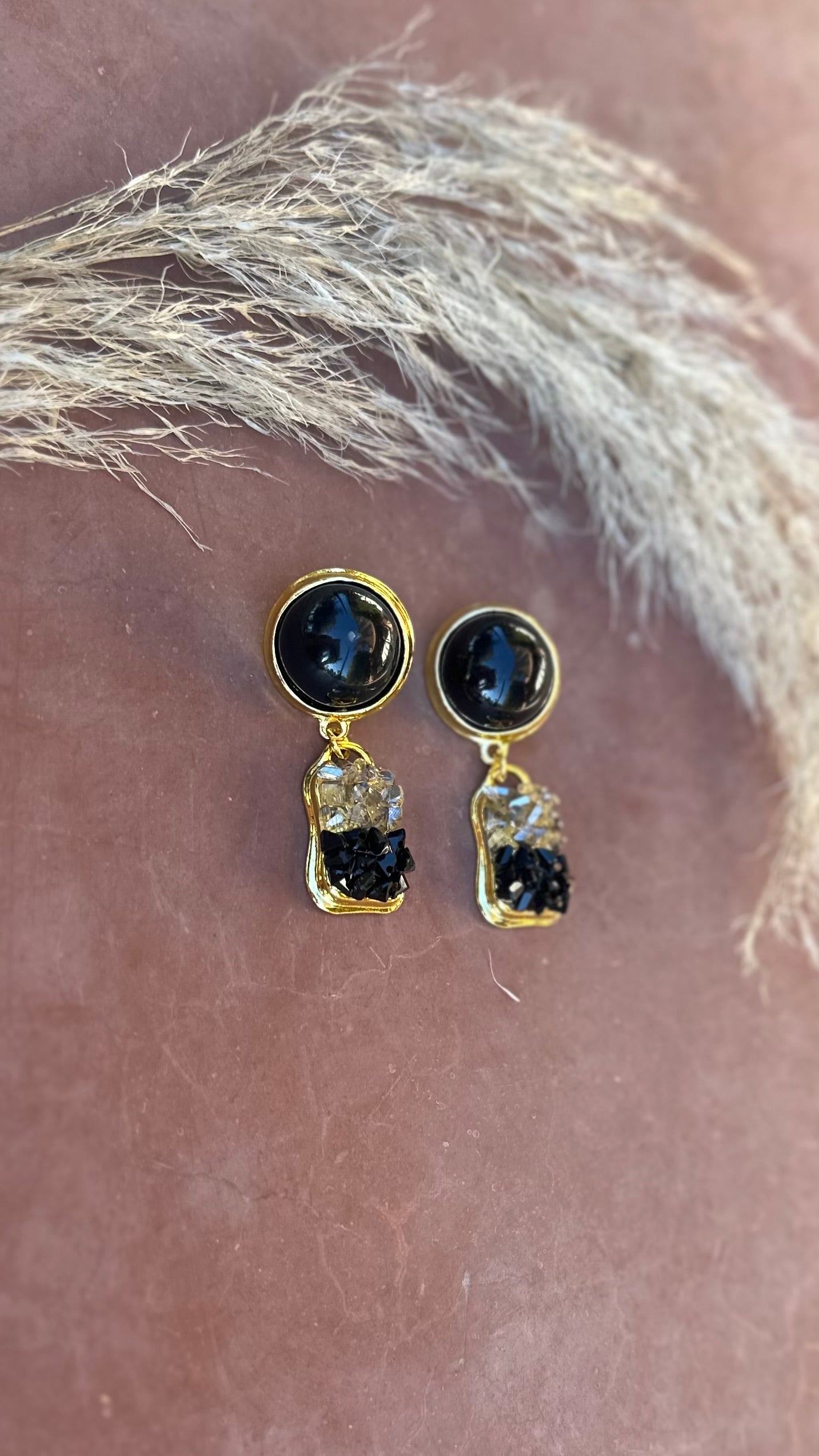 Ines Black Opal Earrings