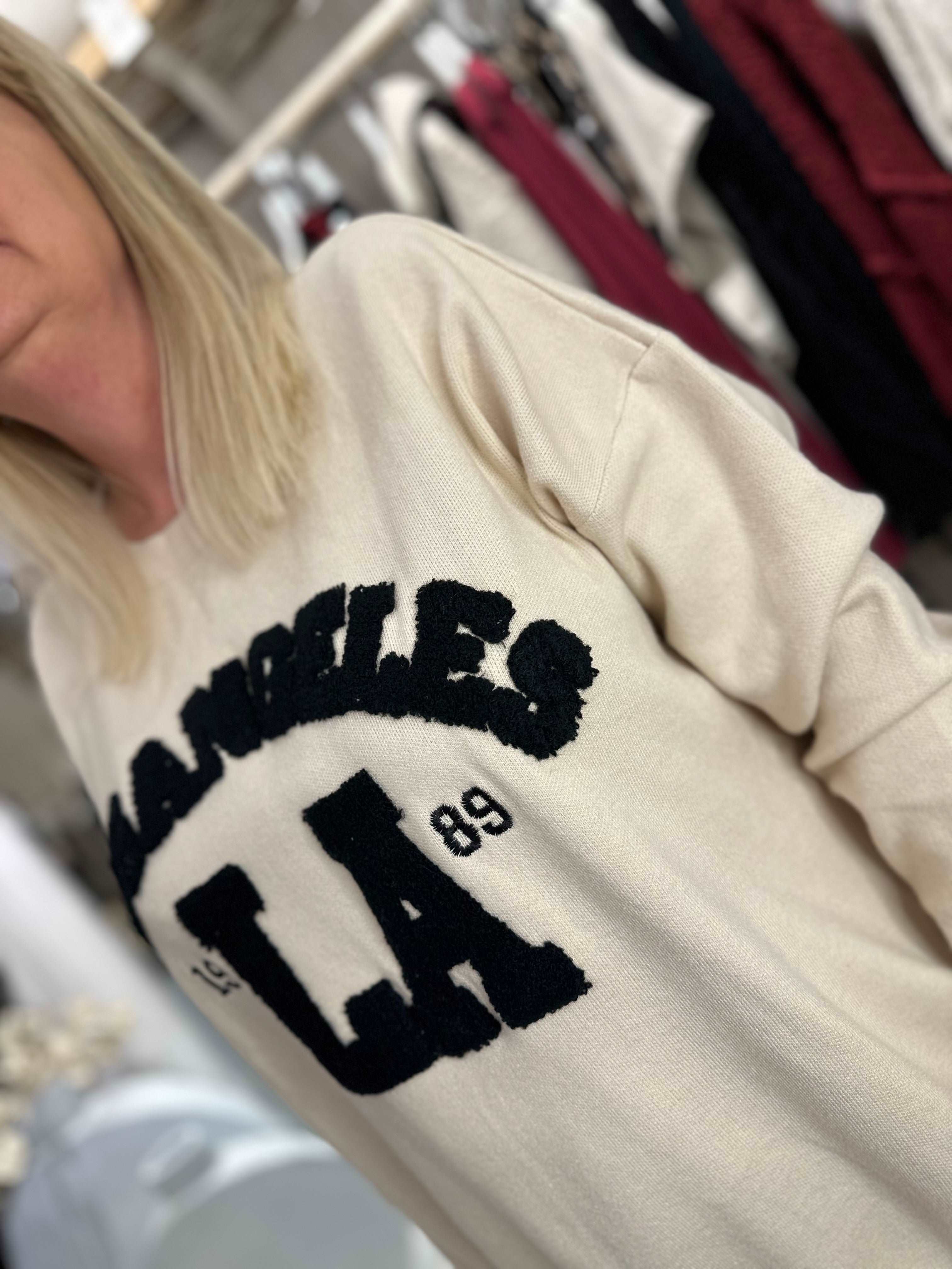 LA Boucle Print Oversized Jumper