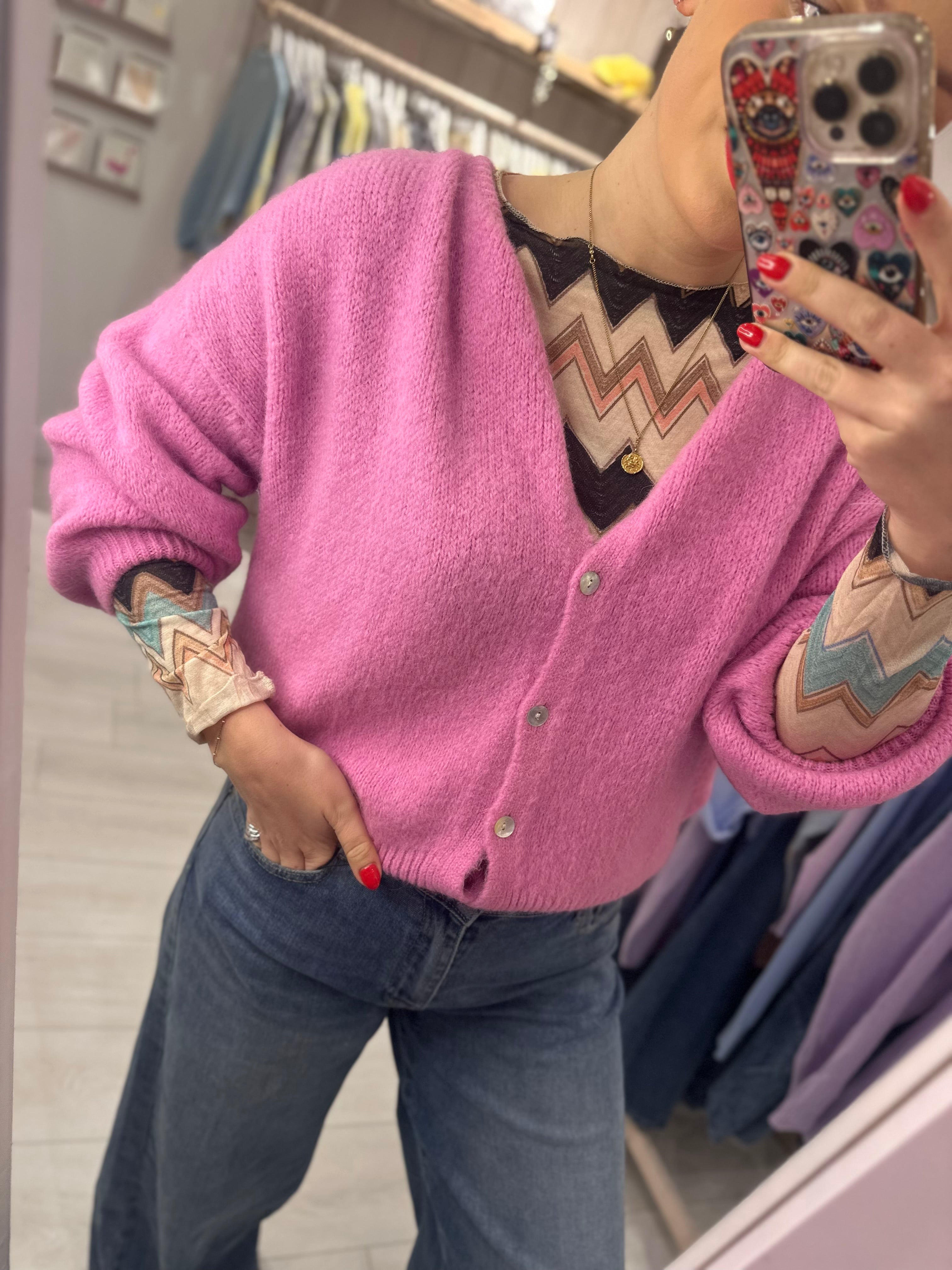 Missie Cashmere Blend Chevron Top