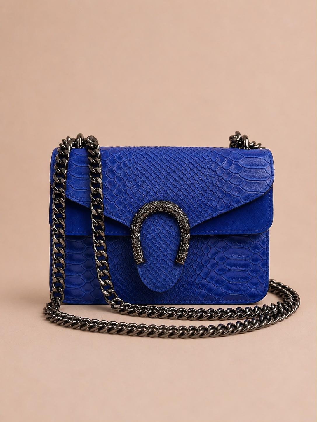 Silver Horseshoe Croc Cross Body Bag