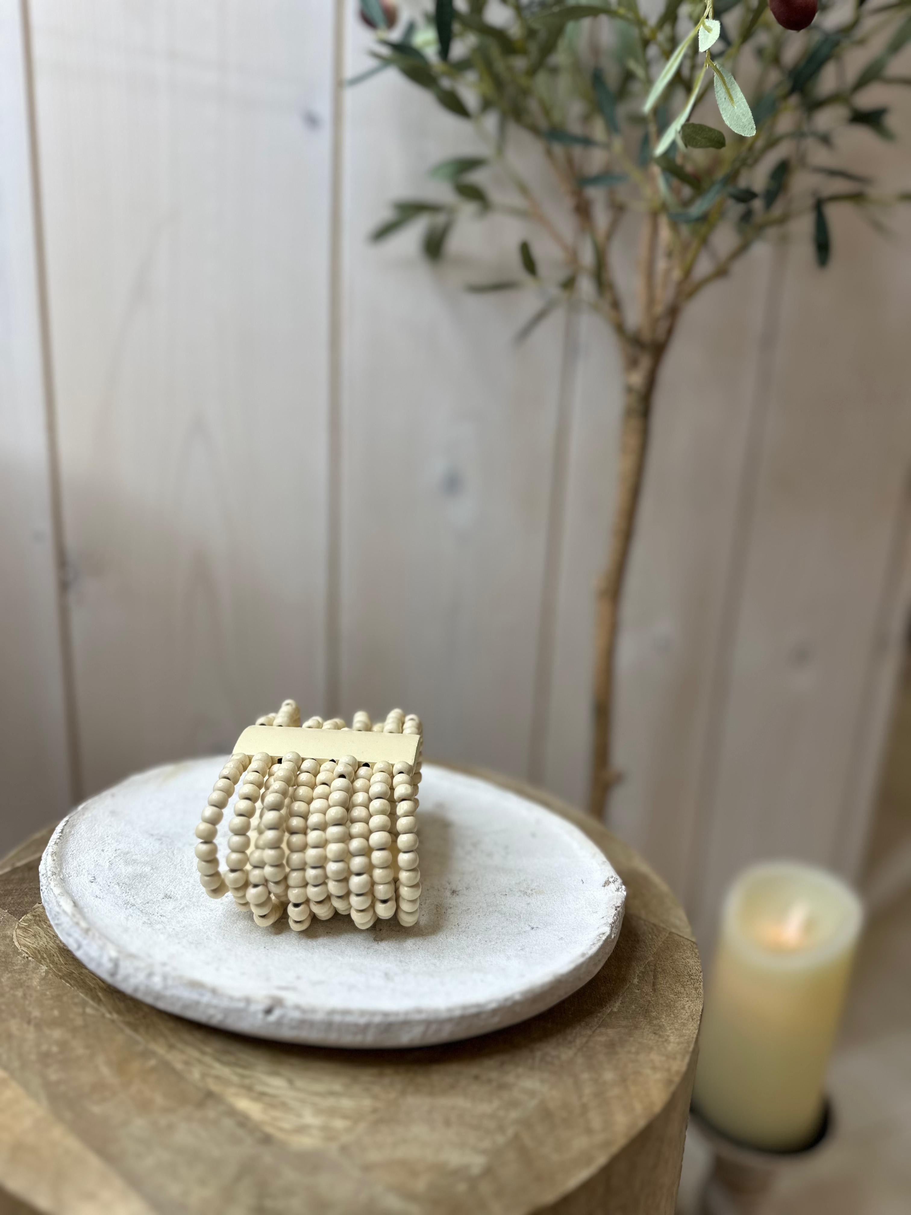 Wood Beaded Cuff Bracelet