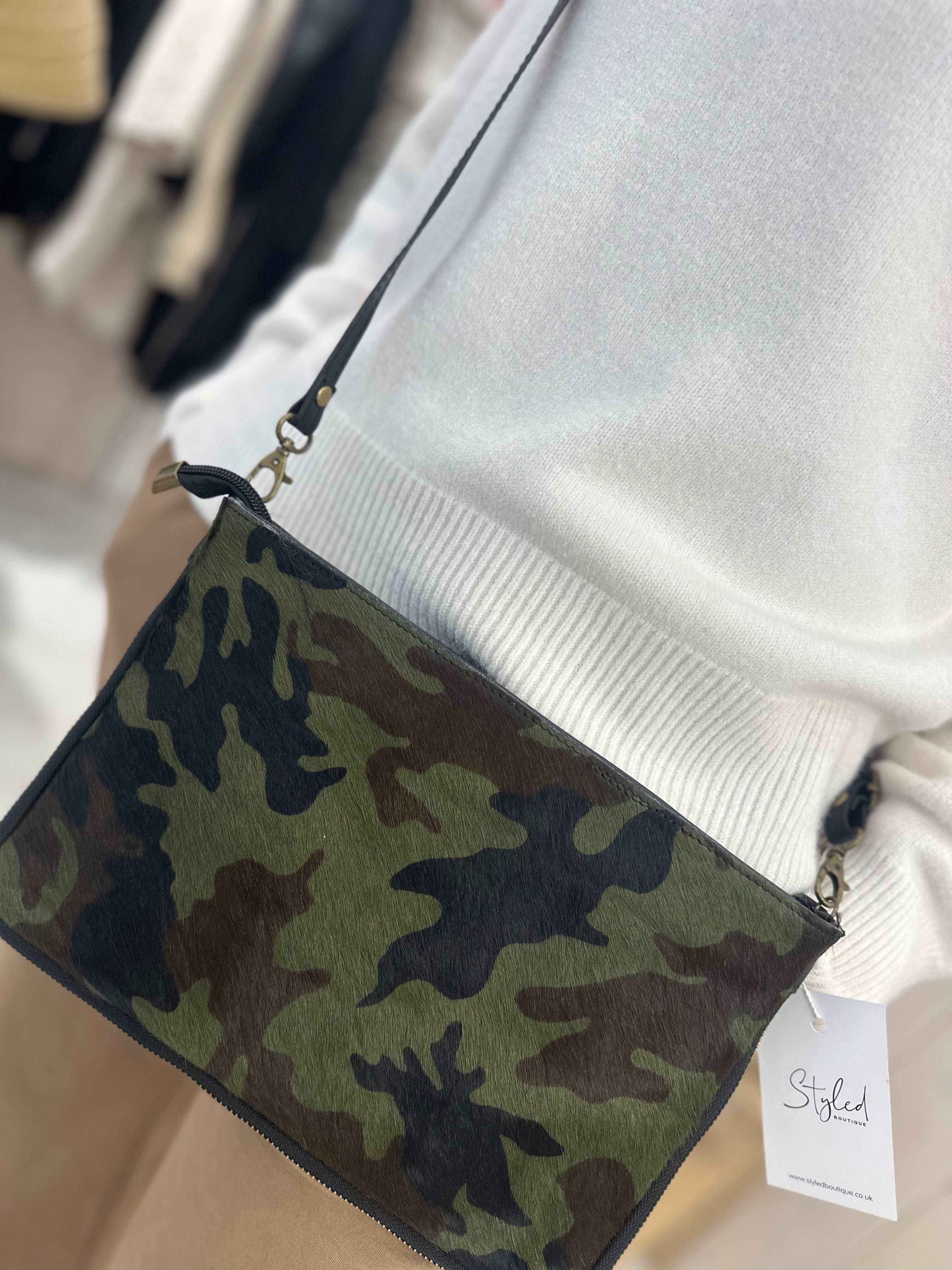 Leather Clutch With Cross Body Bag