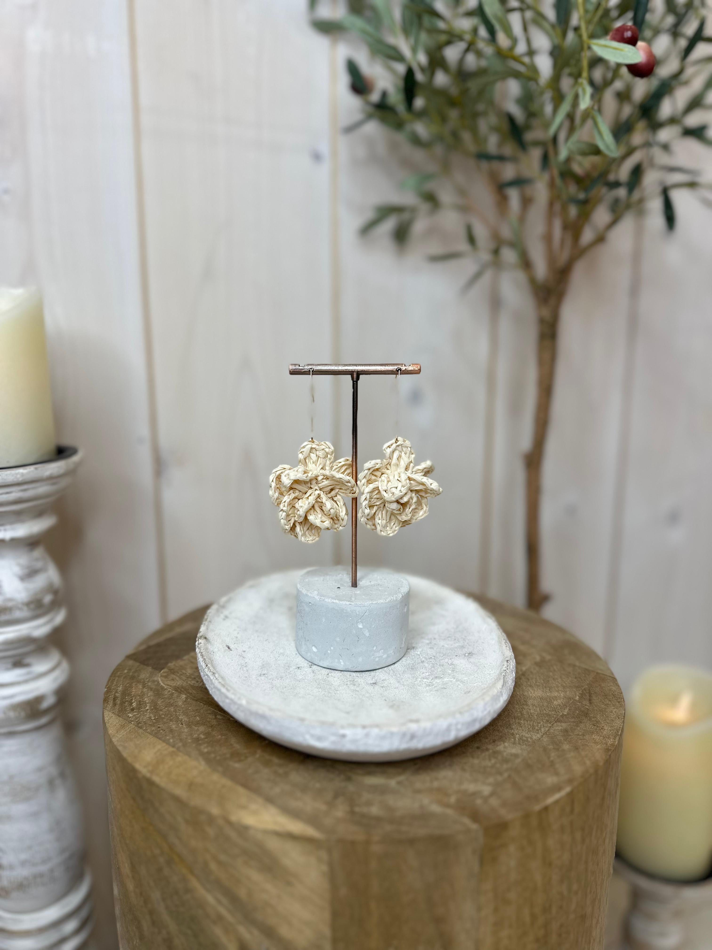 Taffeta Flower Earrings