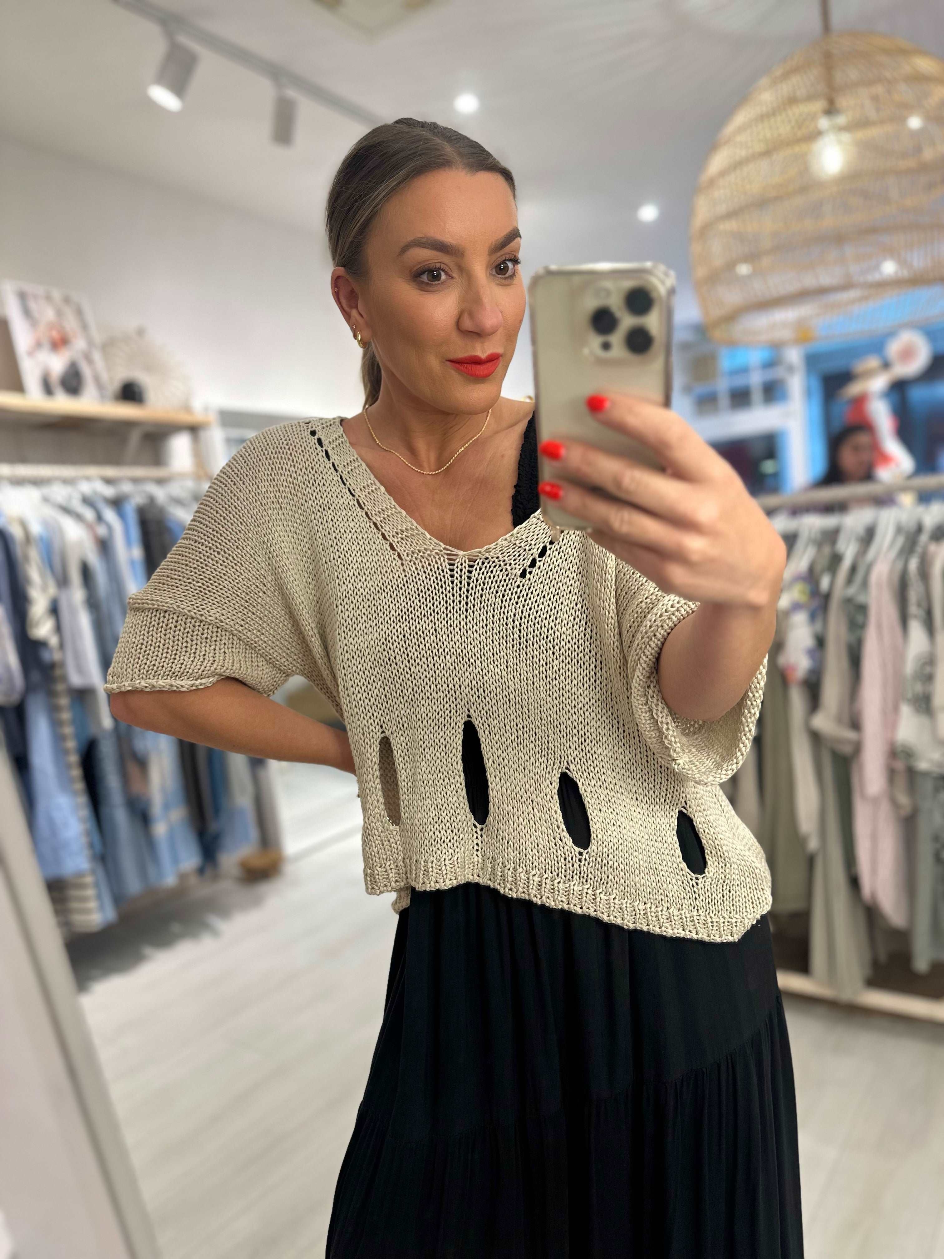 Carmen Crochet V-Neck