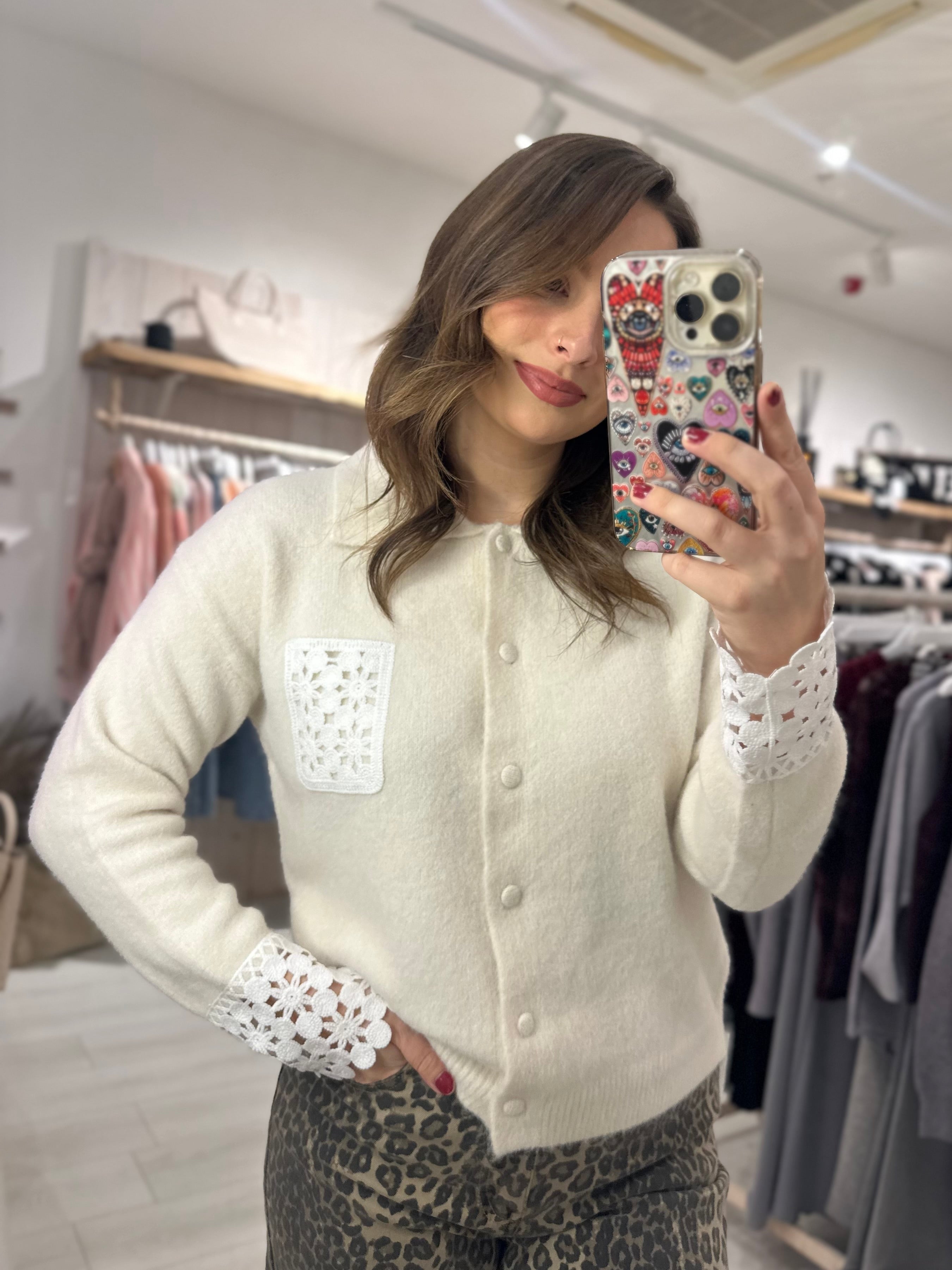 Ottie Crochet Detail Knit