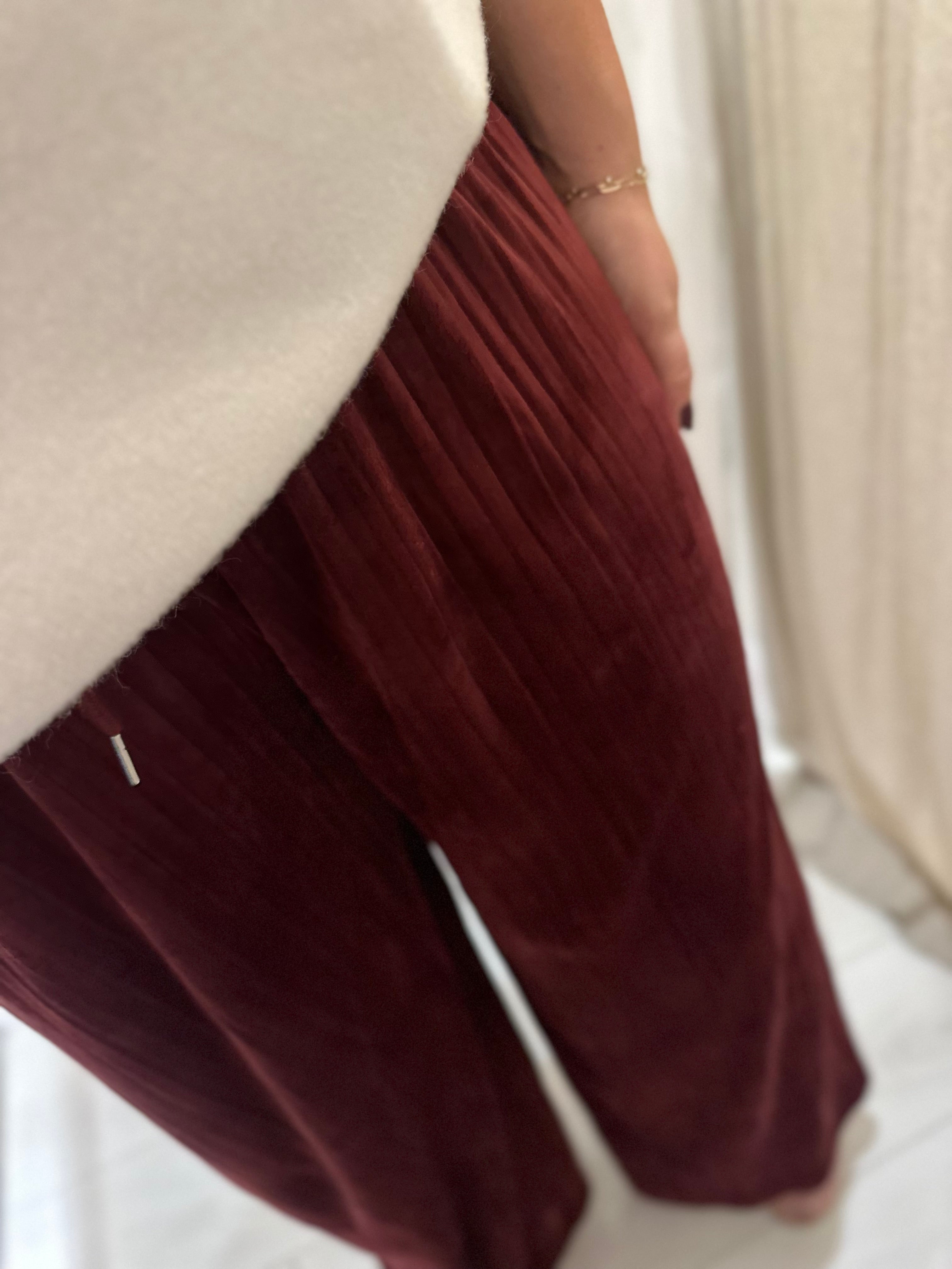 Willow Velvet Wide Leg Trousers