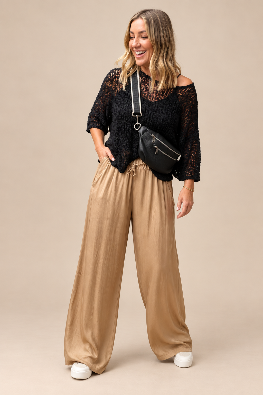 Ivy Satin Wide Leg Trouser