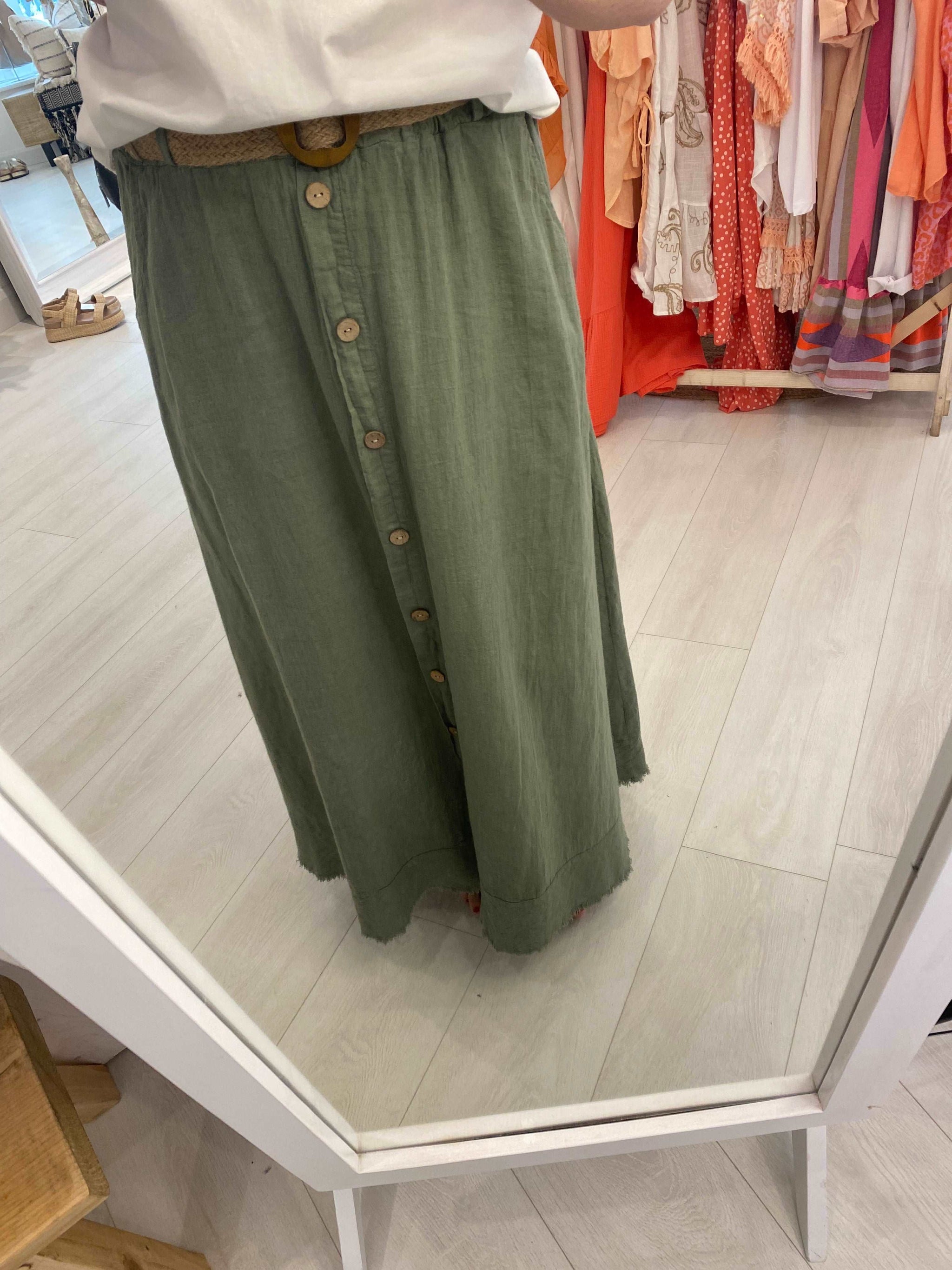 Halle Button Front Skirt