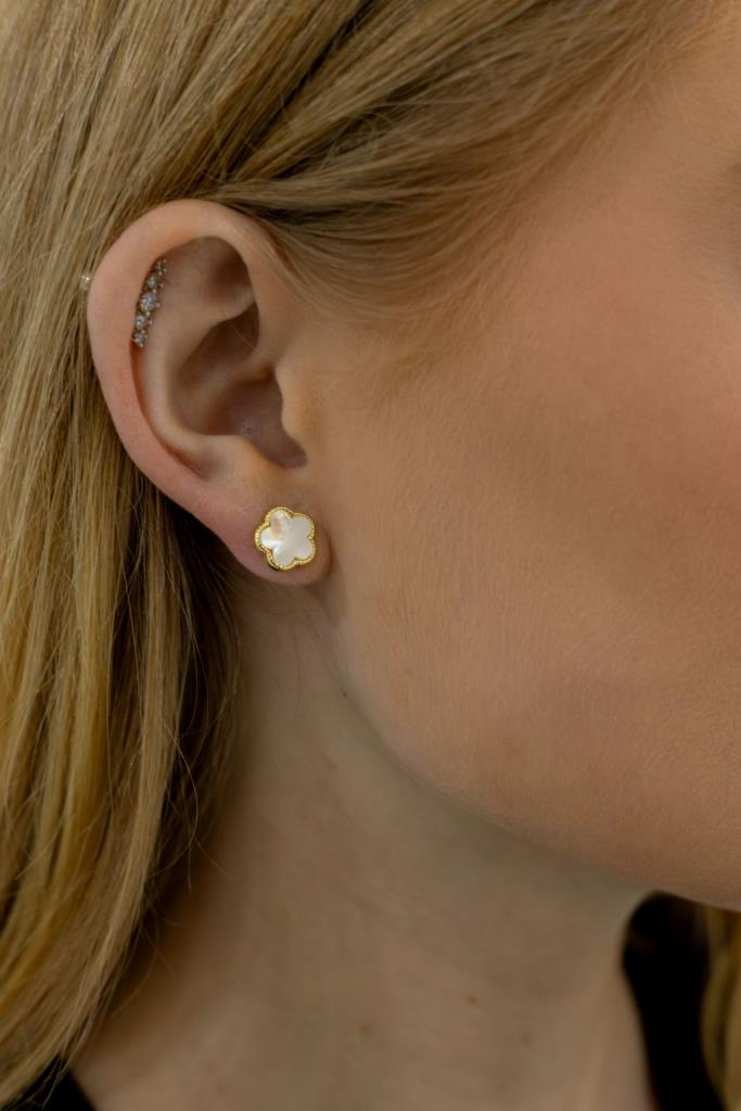 Mother of Pearl Flower stud