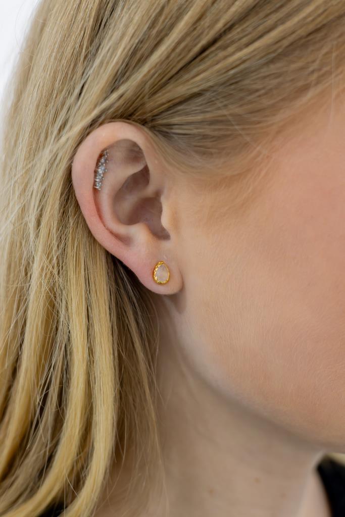 Chubby teardrop earring in gold