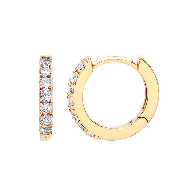 Hoop Earrings with White - Gold Plated