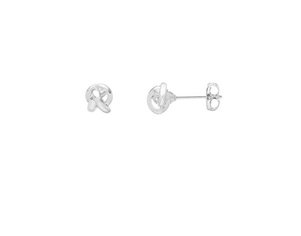 Knot Stud Earrings - Silver Plated