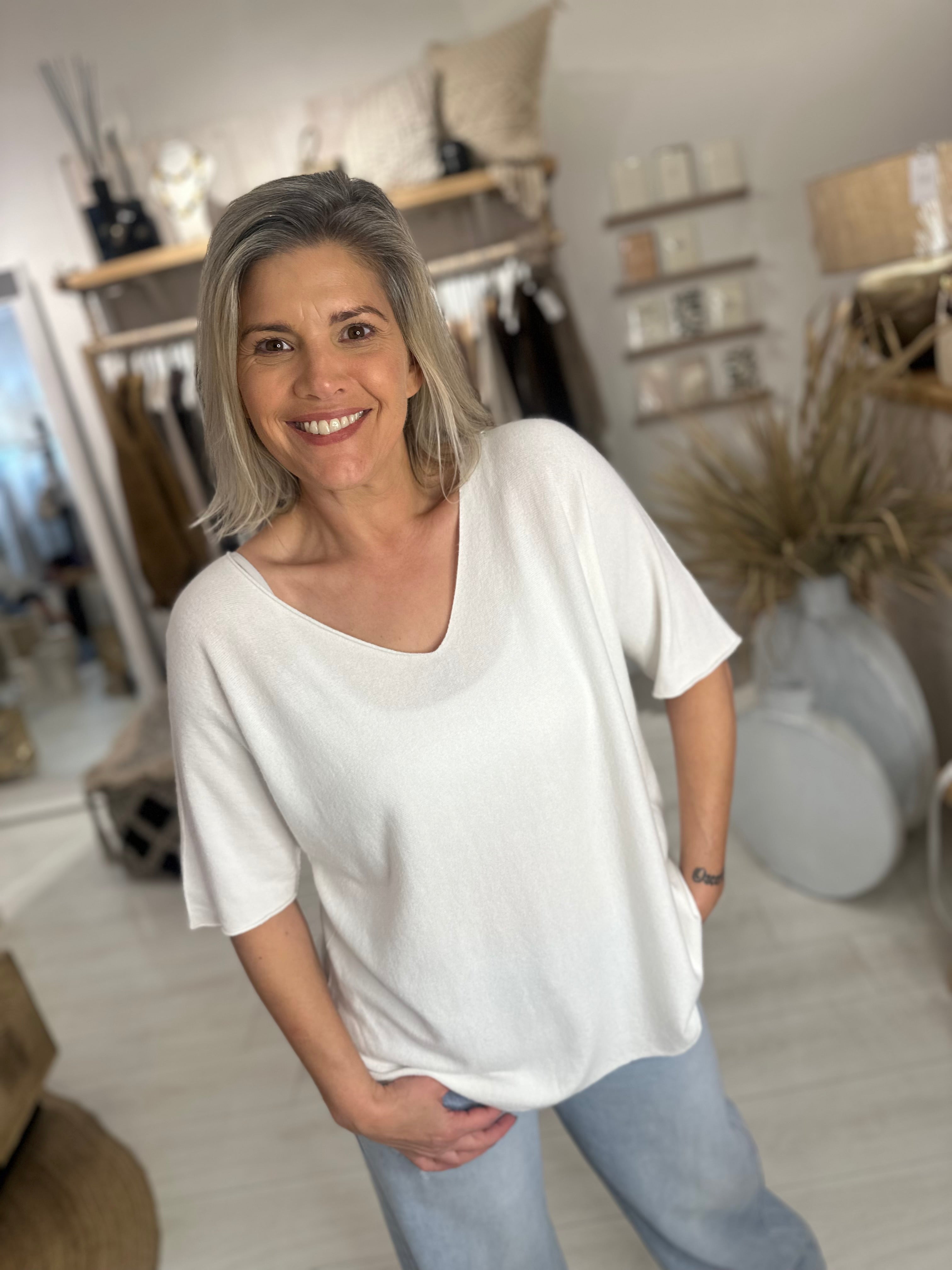 Valencia V- Neck Italian Knit