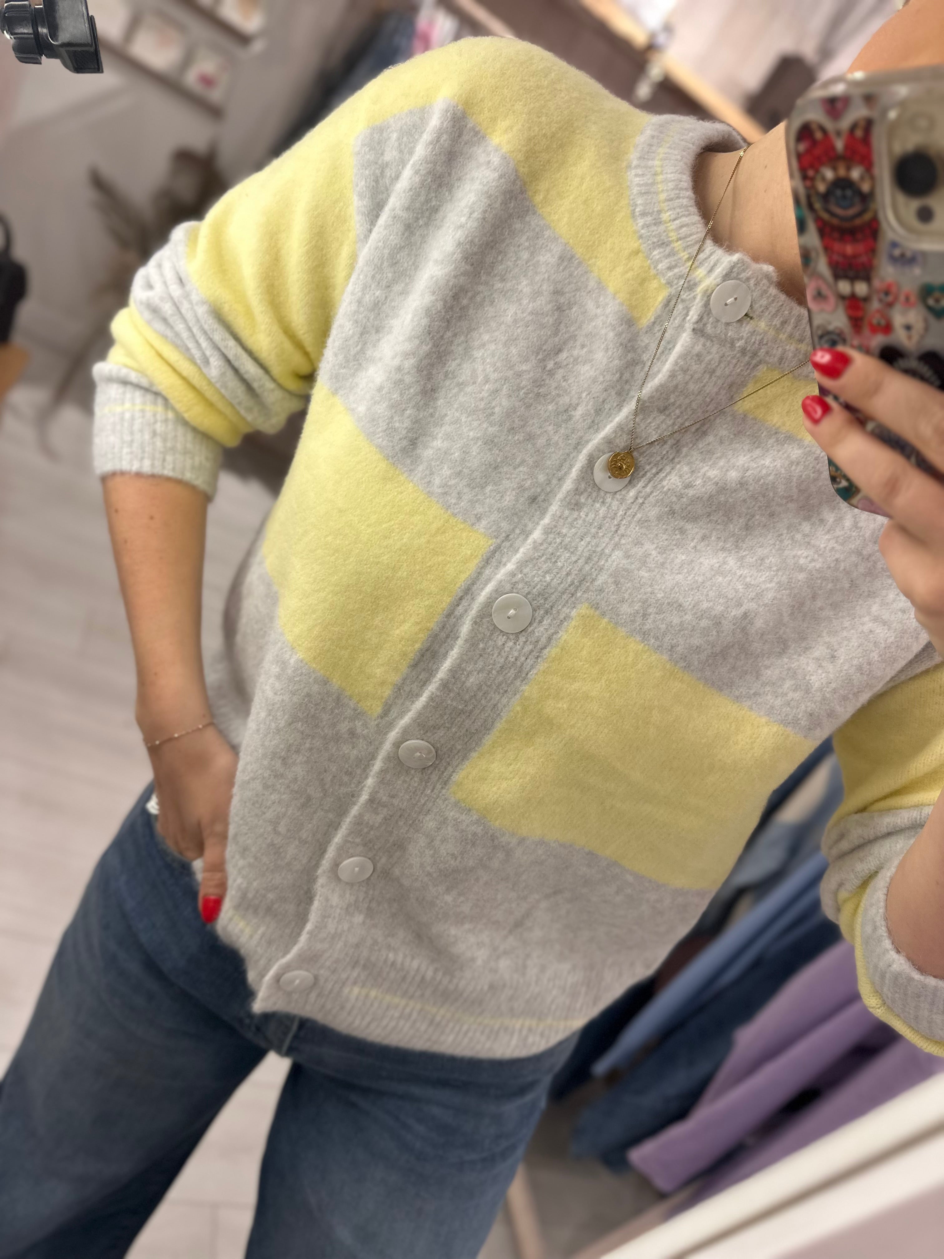 Alpaca striped cardigan
