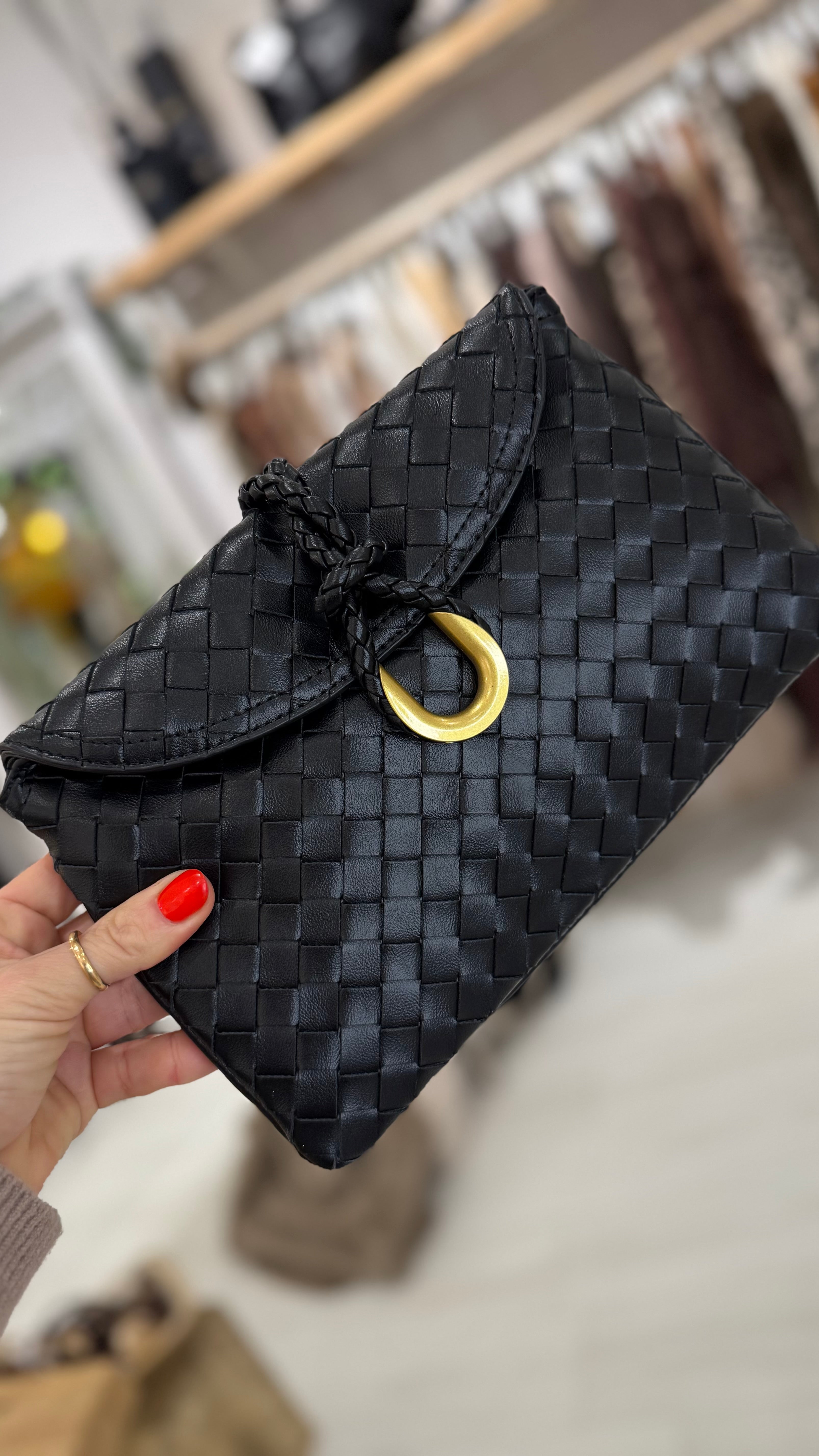 Boti Woven Buckle Clutch