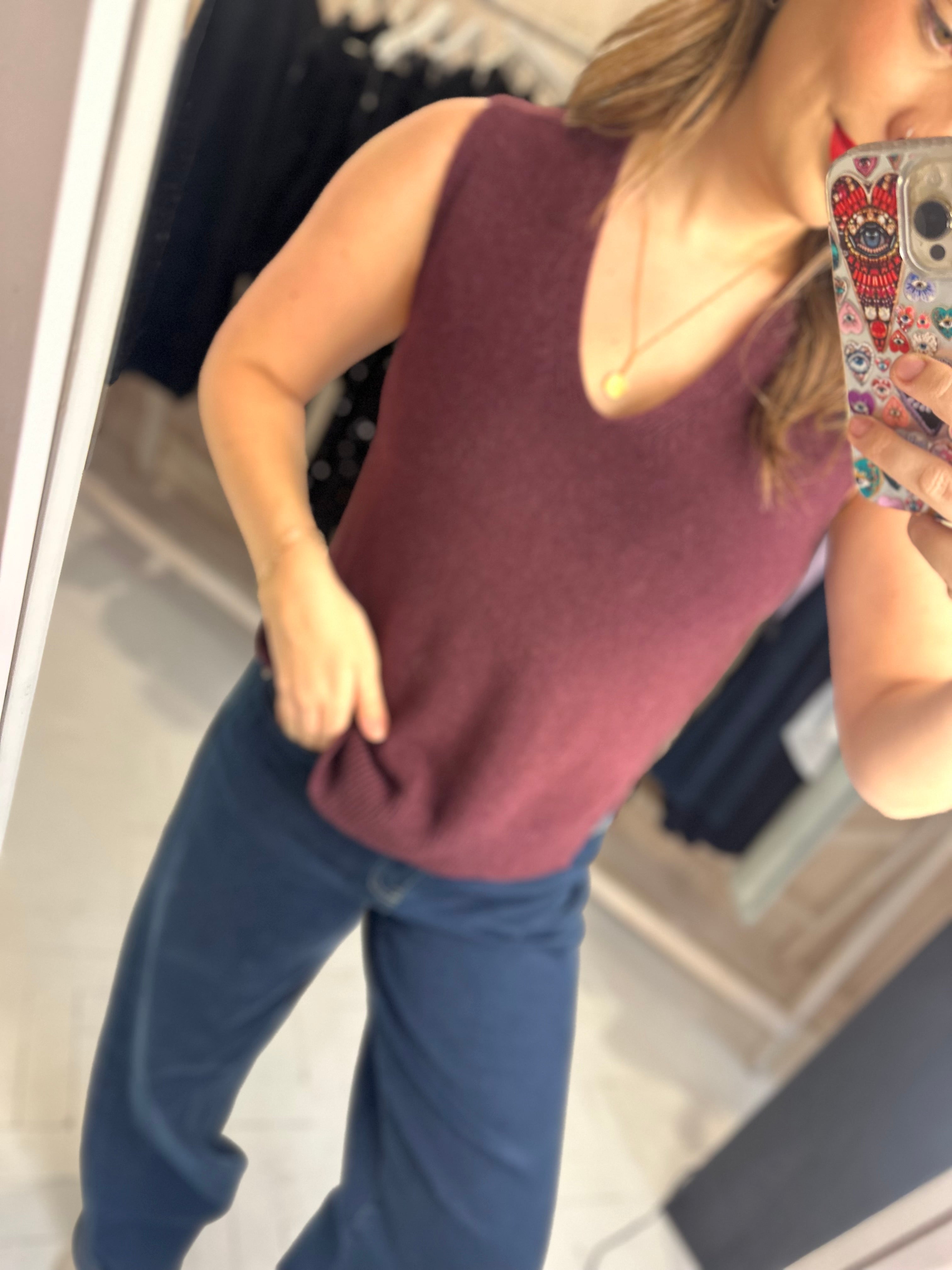 Luxe V-Neck Knit Tank