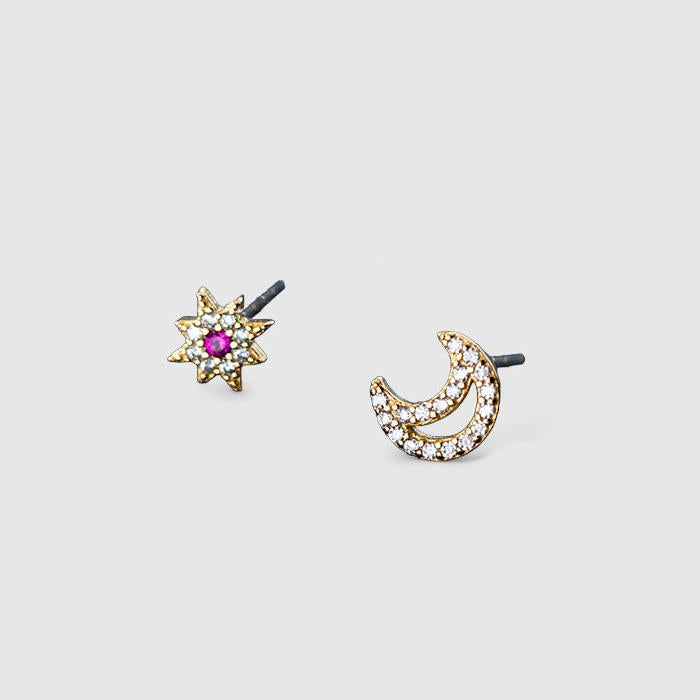 Star & moon earrings