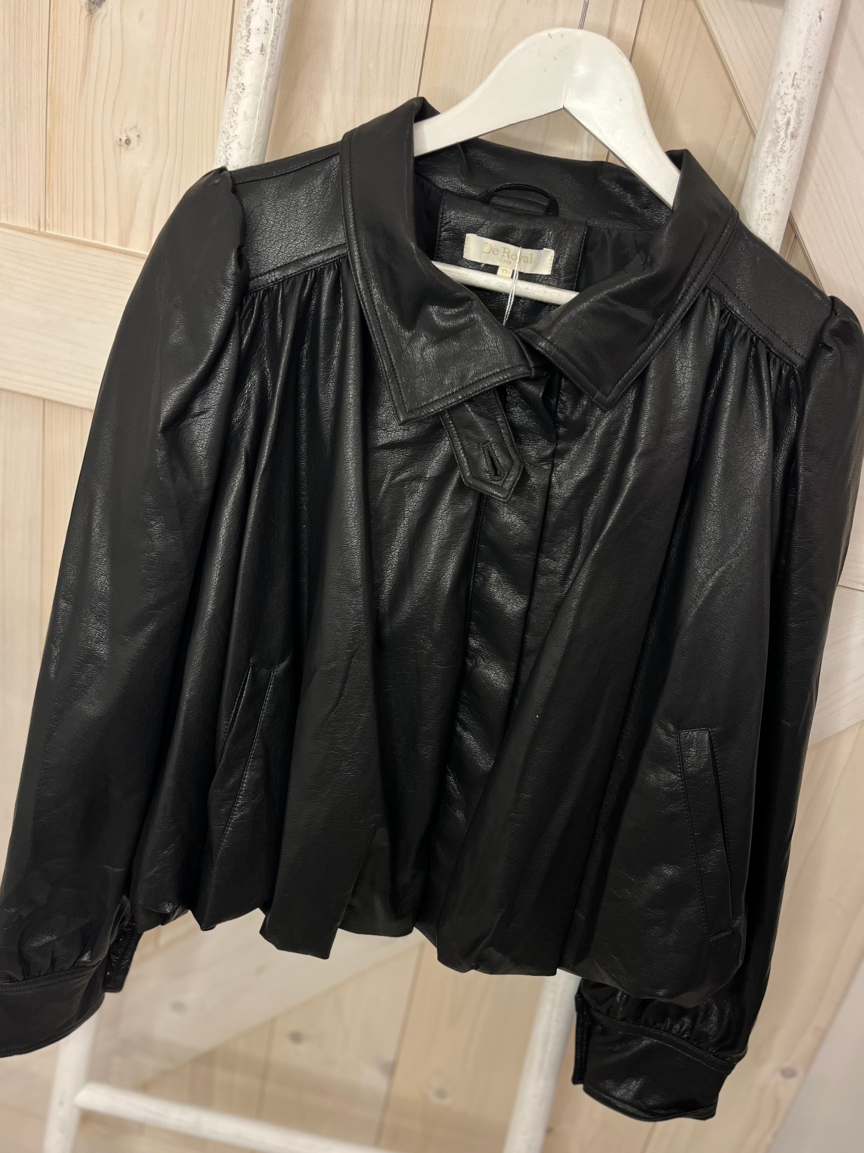Mila Faux Leather Voluminous Jacket