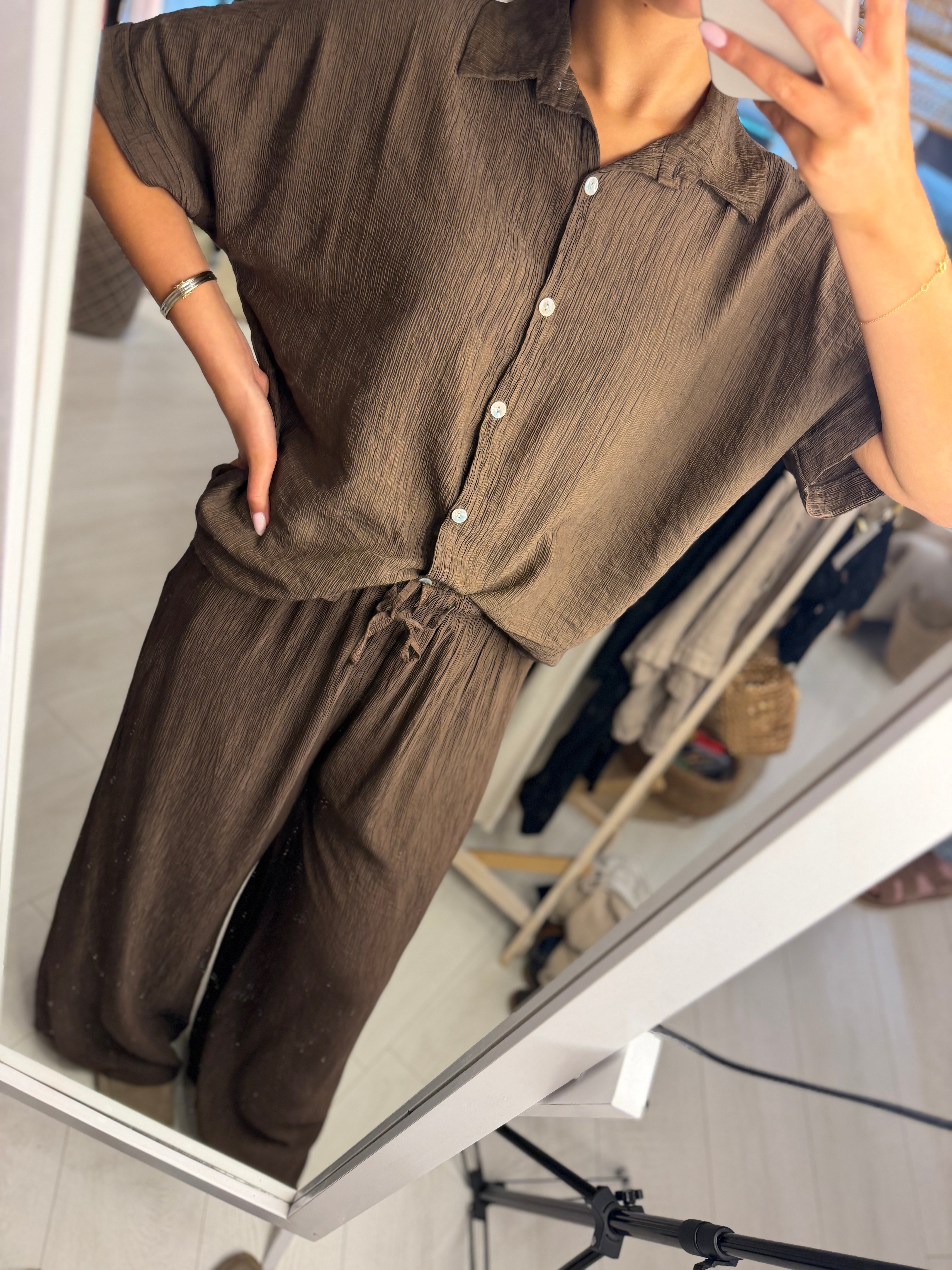 Andrea Crinkled Trousers