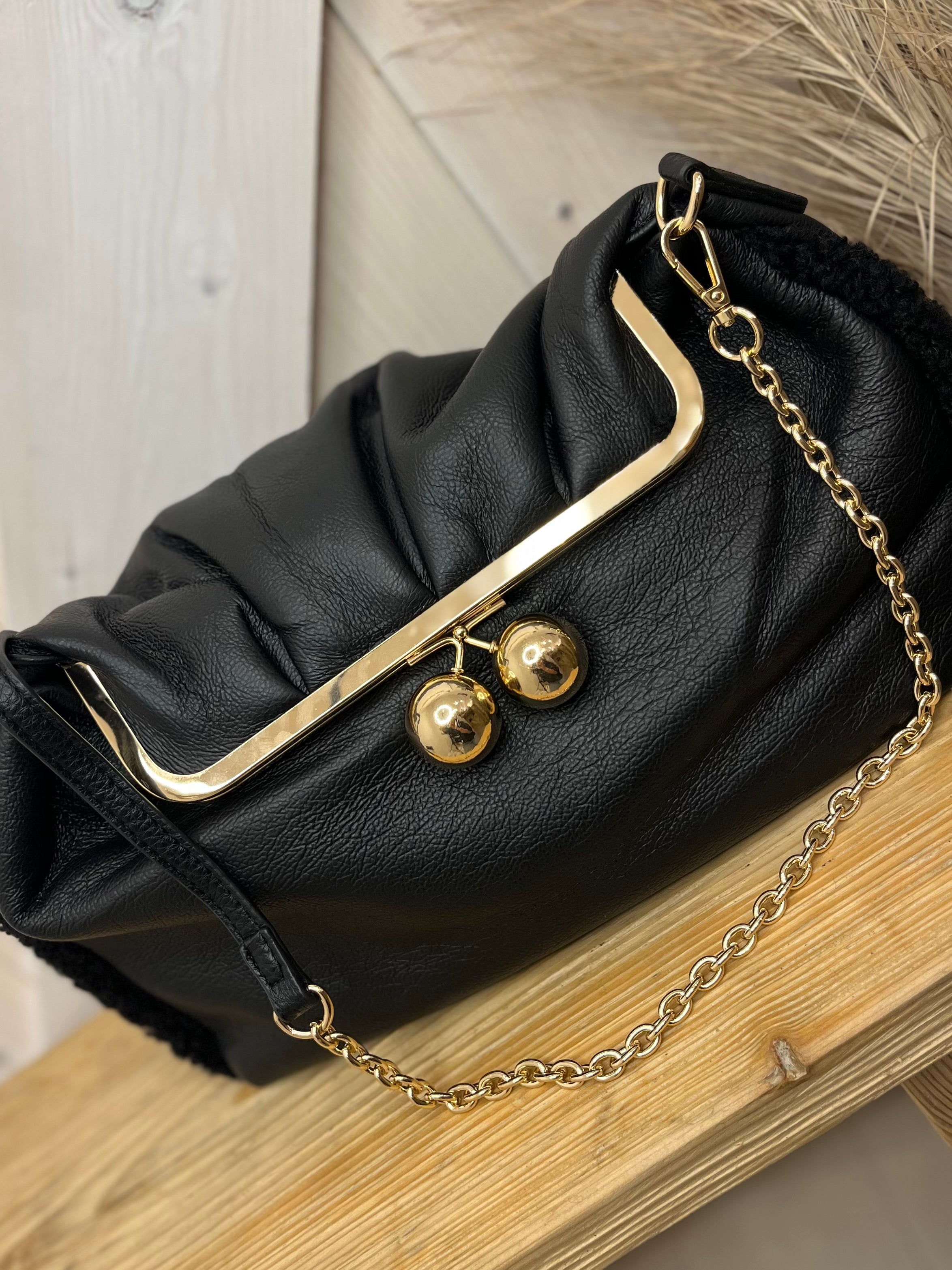 Faux Leather Cloud Clutch