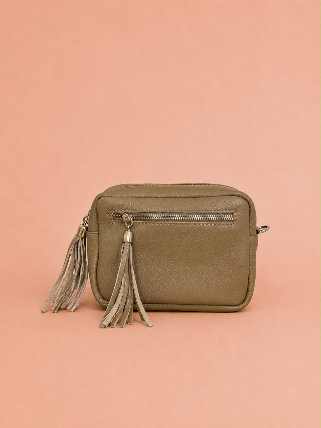 Leather Zip Front Camera Bag